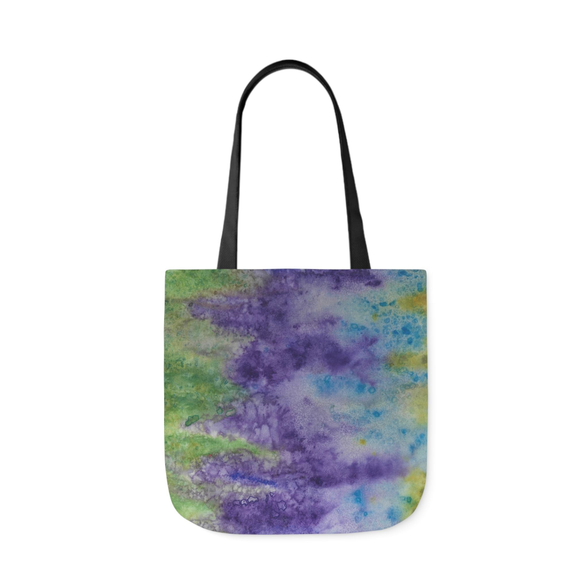 Canvas Tote Bags, Colourful Abstract Designs, 5-Color Straps, 3 Sizes.  For Family and friends or a Special Gift #74 Lavender Fields
