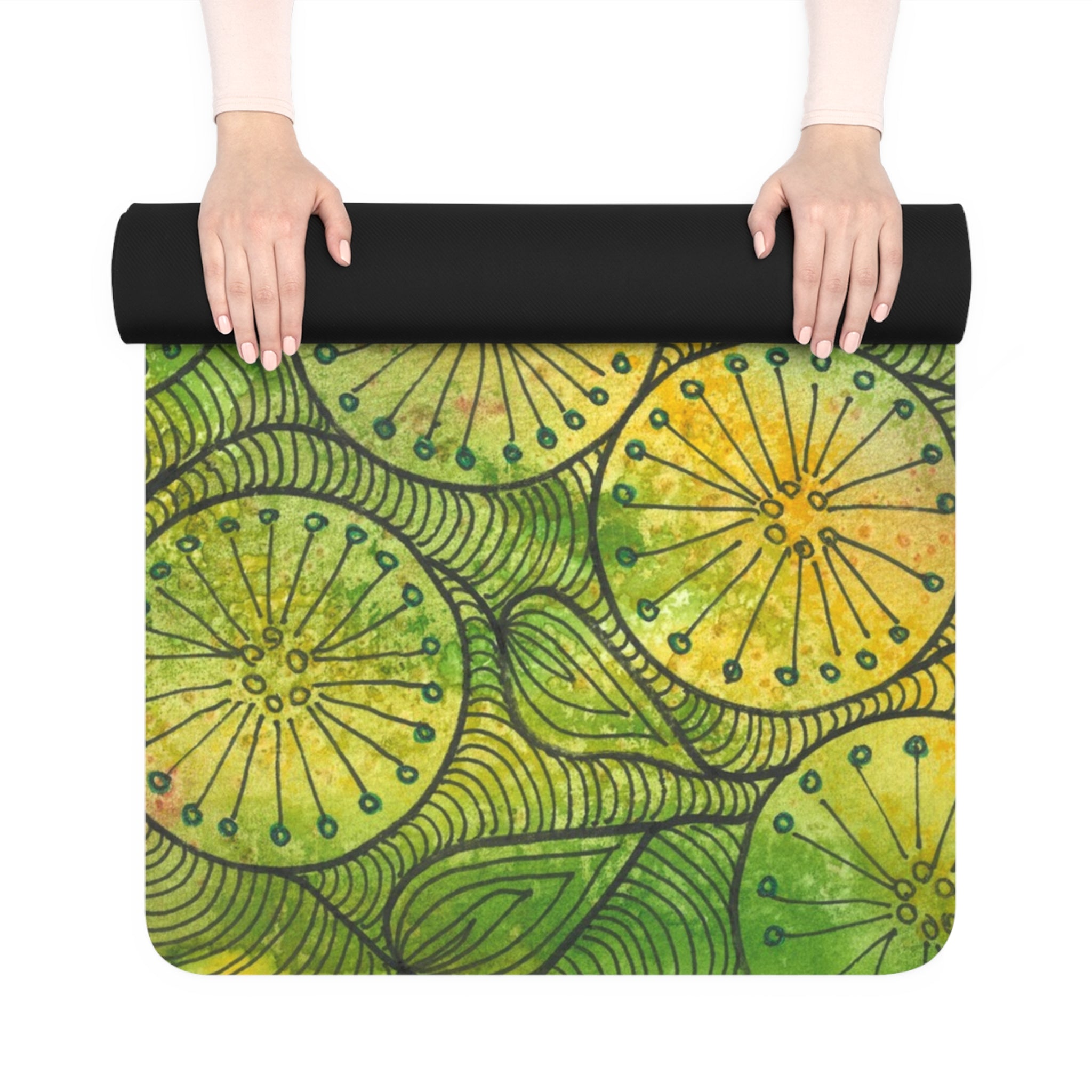 Yoga Mats and Gym Mats. Colourful Abstract Designs. Perfect for Home, Yoga or Gym Class, or a Special Gift #63 Margarita Mondays
