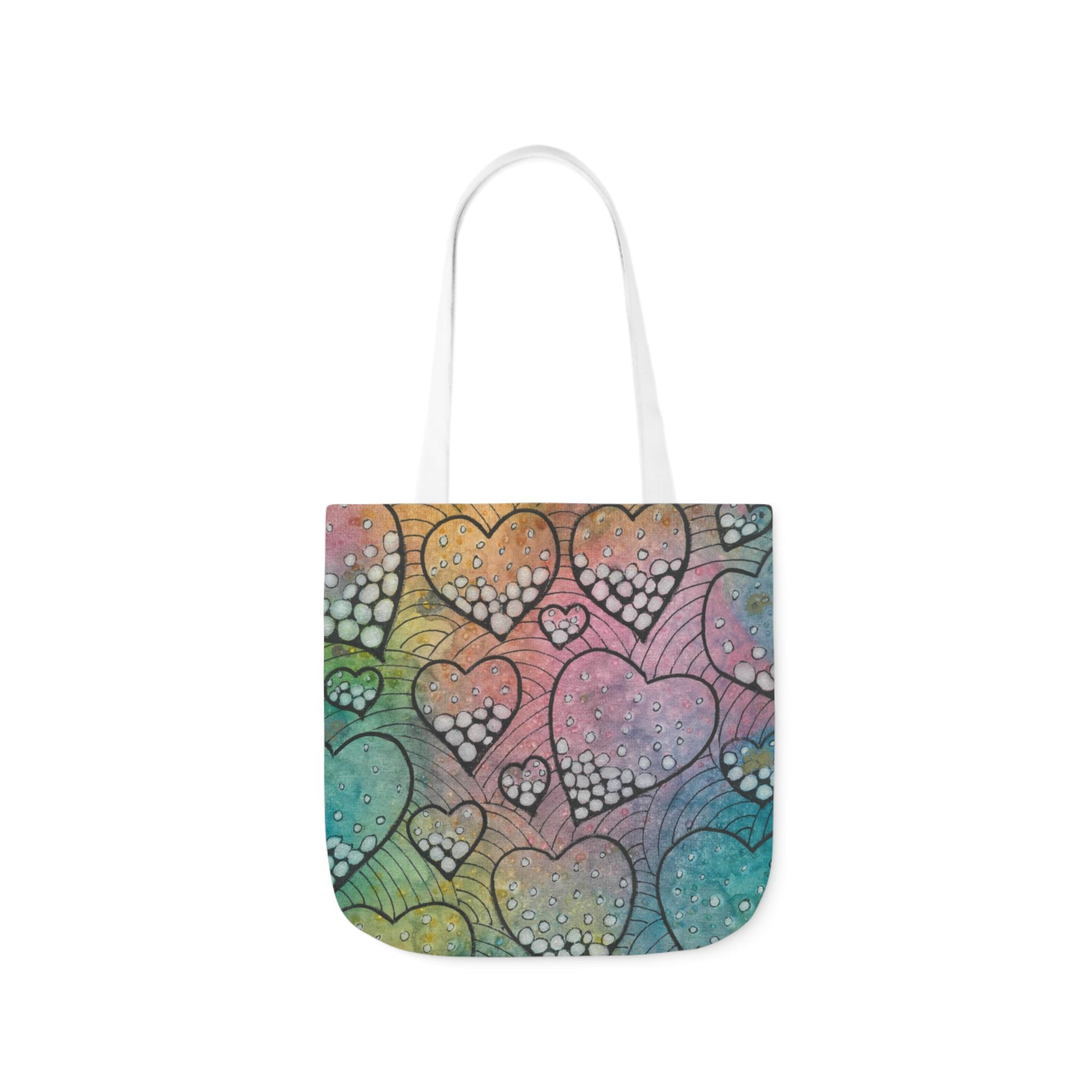Canvas Tote Bags, Colourful Abstract Designs, 5-Color Straps, 3 Sizes.  For Family and friends or a Special Gift #97 Whats Love Got To Do With It