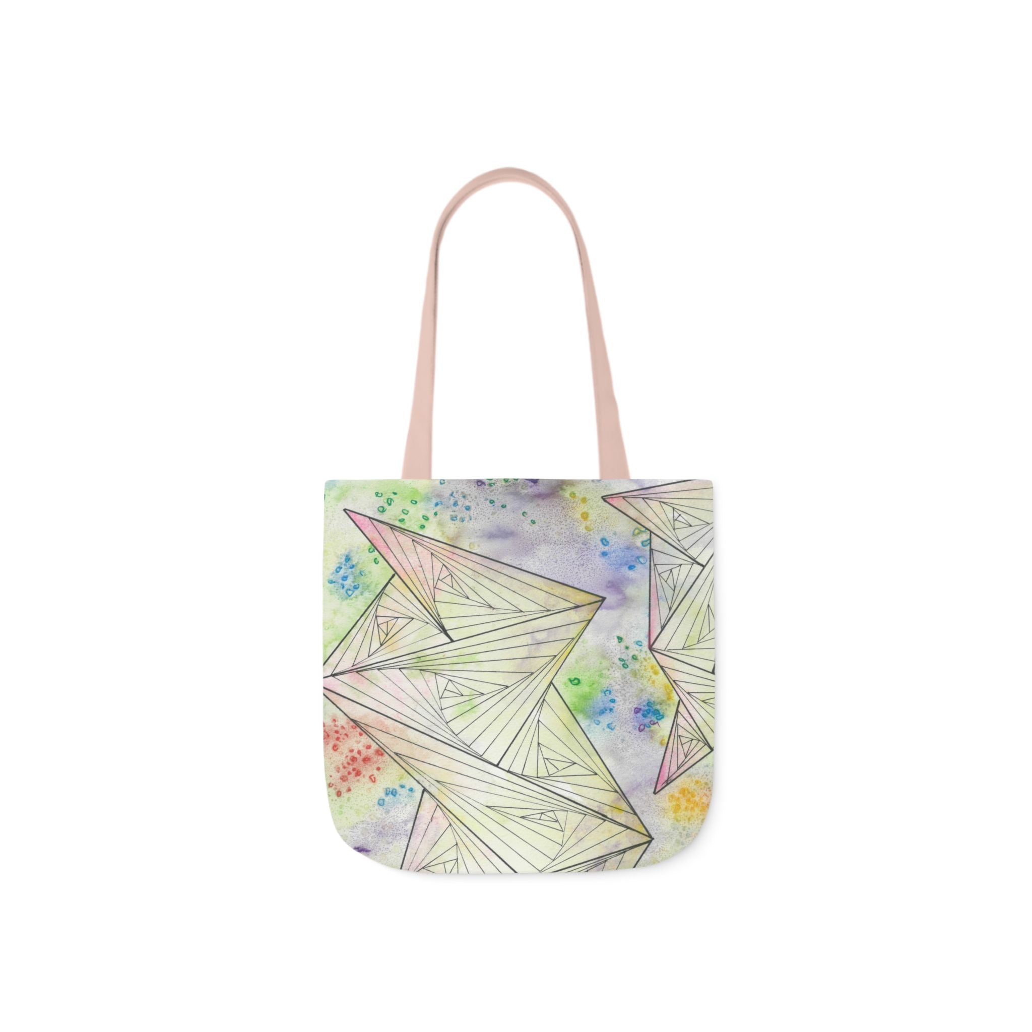 Canvas Tote Bags, Colourful Abstract Designs, 5-Color Straps, 3 Sizes.  For Family and friends or a Special Gift #59 Your Choice