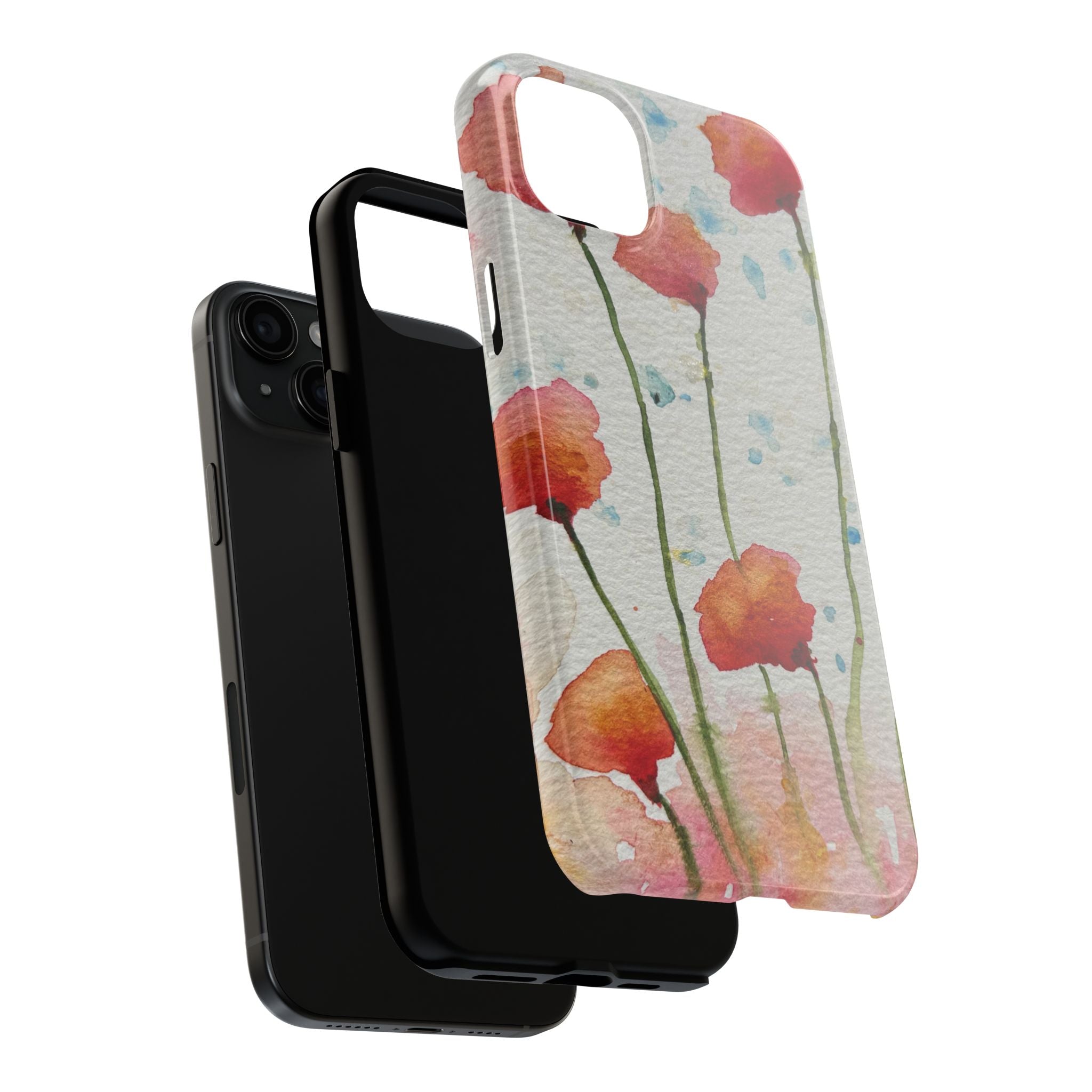 Tough Phone Case - All iPhones and Samsung Galaxys - Exciting Abstract Design #94 Poppies Galore