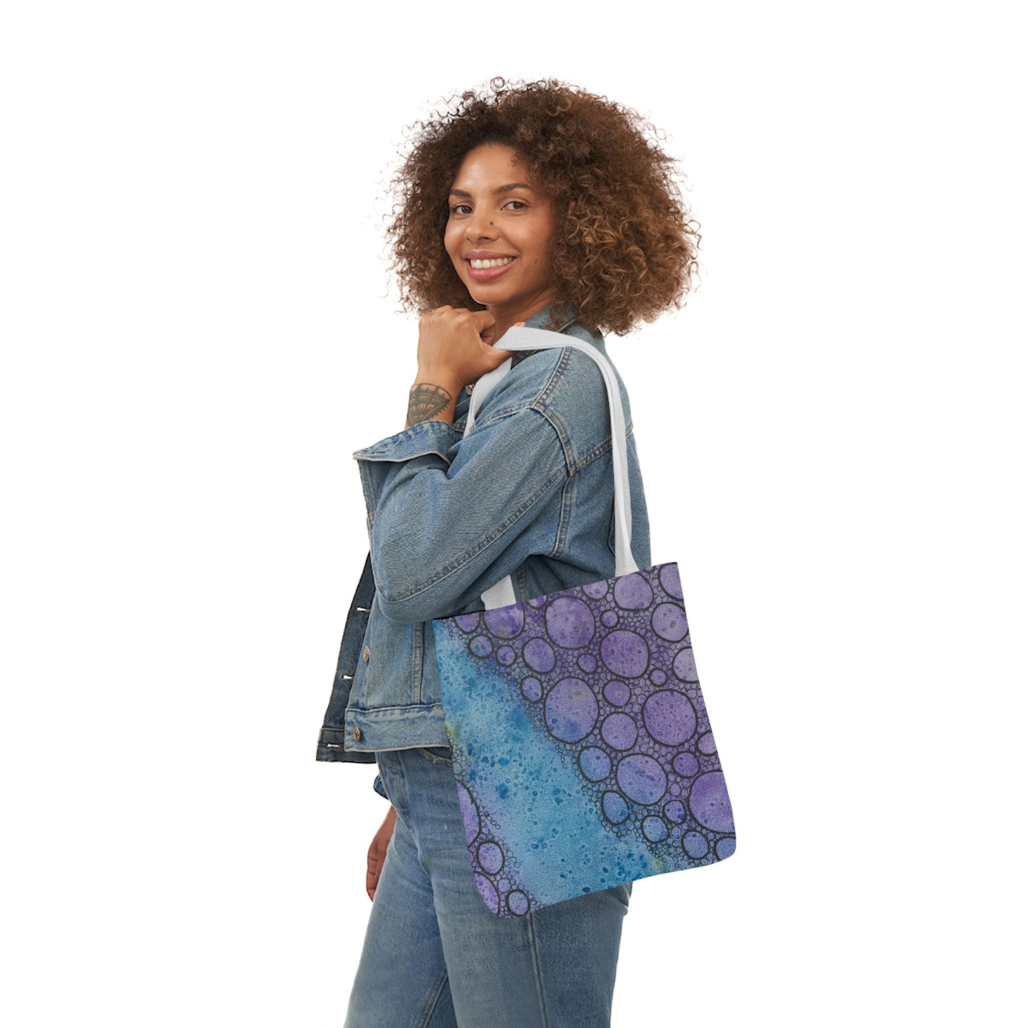 Canvas Tote Bags, Colourful Abstract Designs, 5-Color Straps, 3 Sizes.  For Family and friends or a Special Gift #66 Beam Me Up Scotty