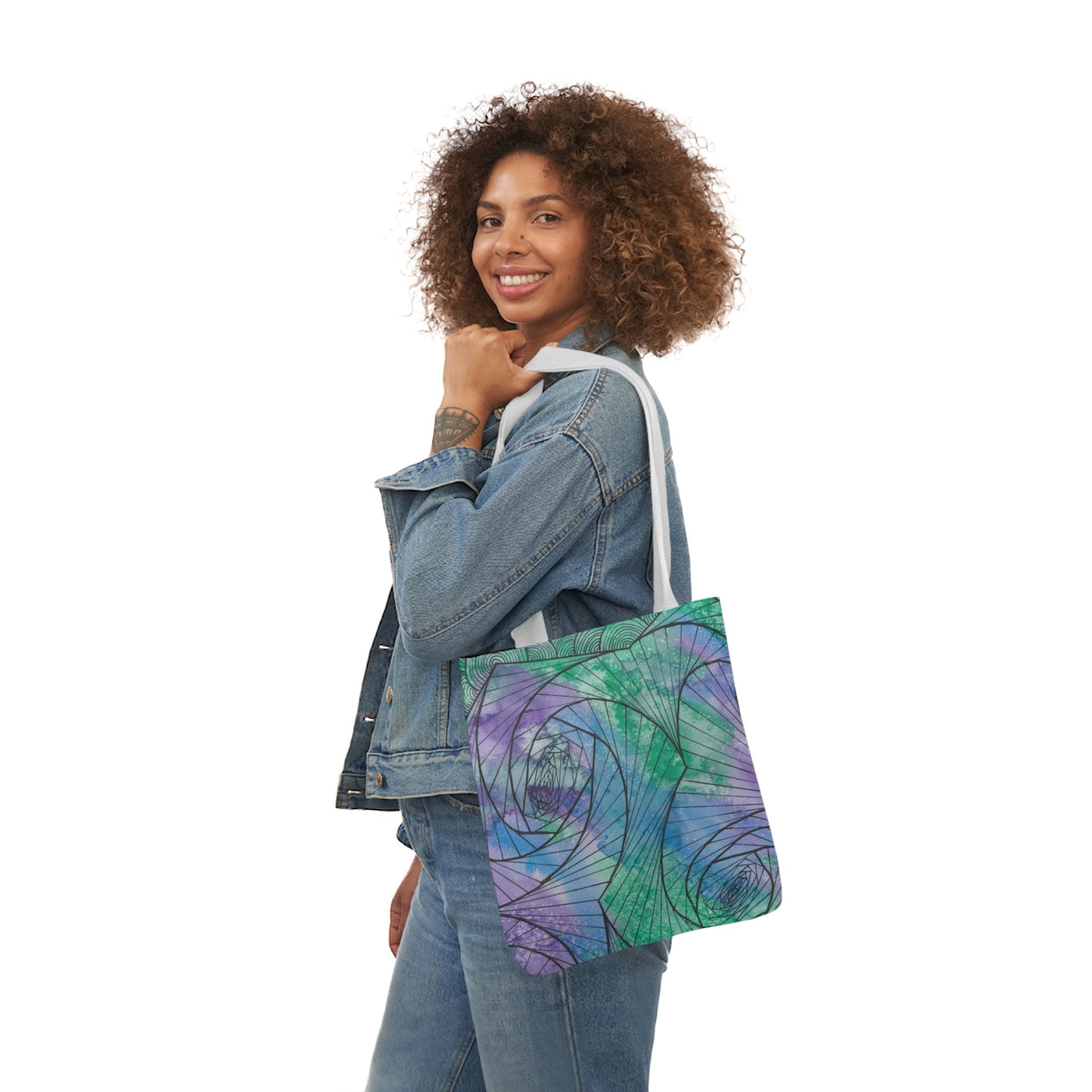 Canvas Tote Bags, Colourful Abstract Designs, 5-Color Straps, 3 Sizes.  For Family and friends or a Special Gift #50 If Not Now When