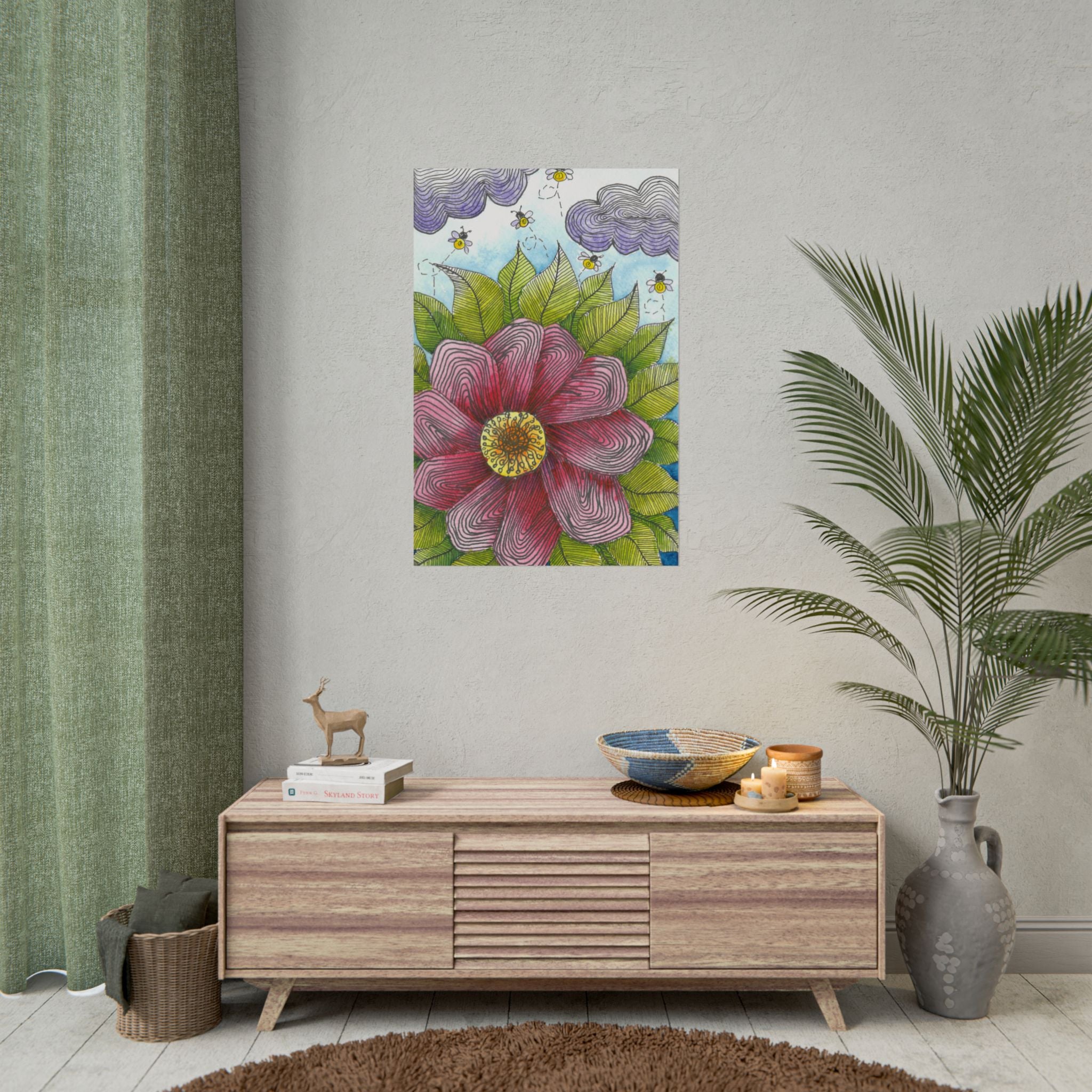 Large Colourful Wall Art, Posters & Prints, For Office, Bedroom or Living Room, or Special Gift #4 Bloom'n