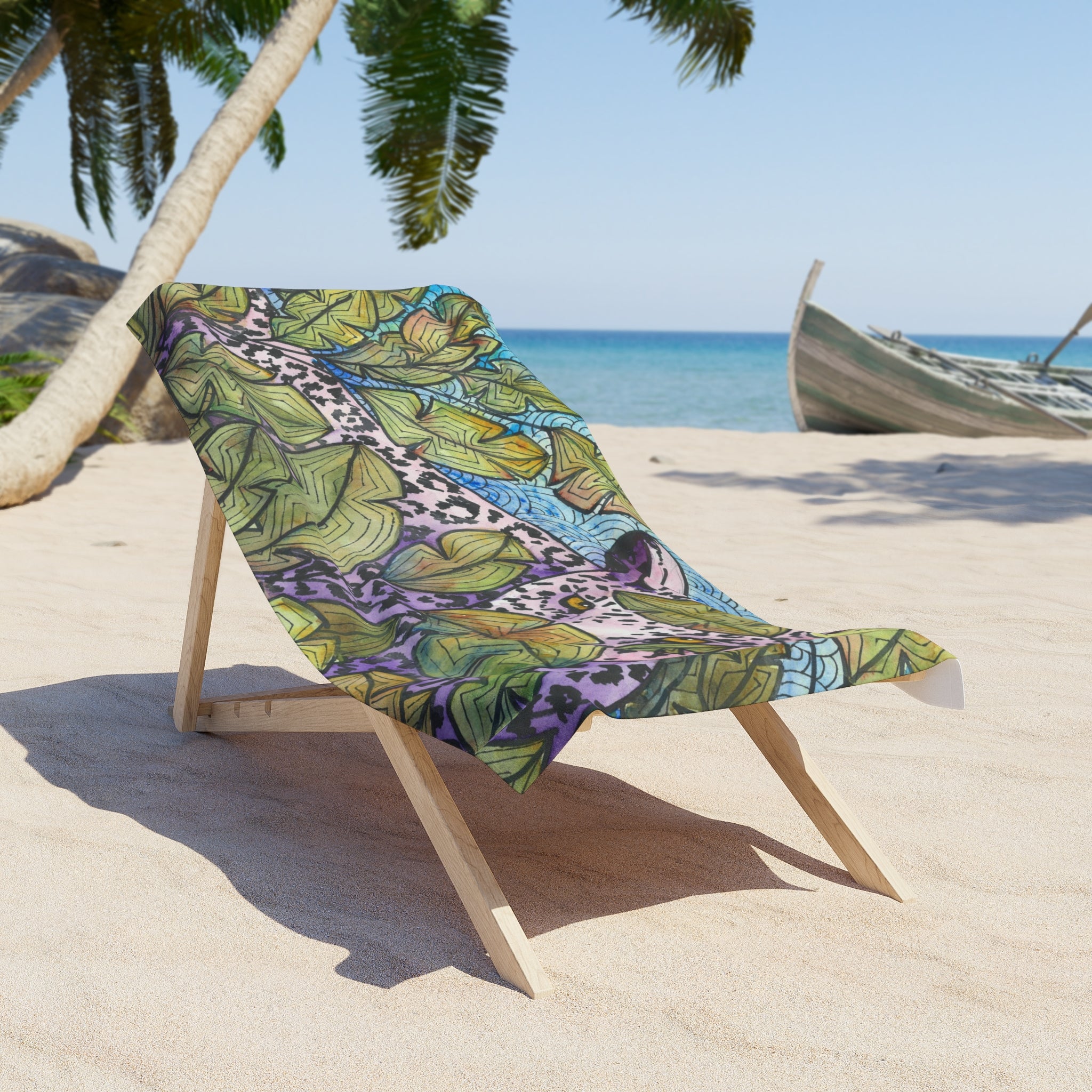 Colourful Abstract Beach Towels, Cotton Loop backing for Durability, 2 Sizes.  For Family and friends or a Special Gift #76 Purrfect Blend