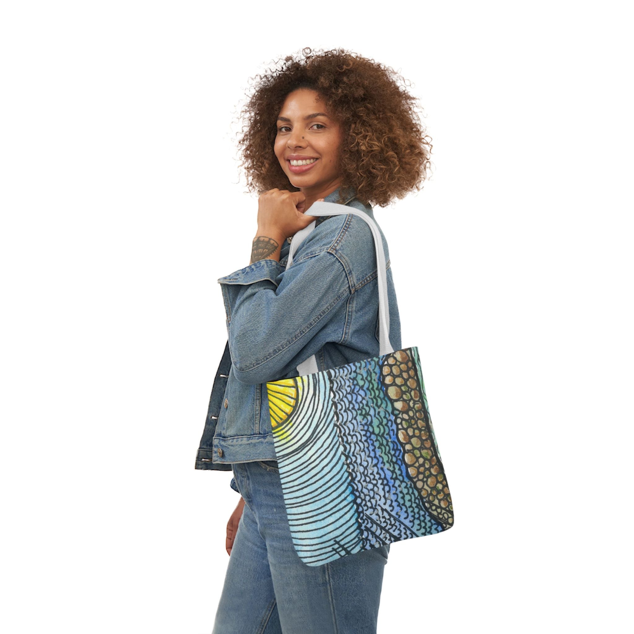 Canvas Tote Bags, Colourful Abstract Designs, 5-Color Straps, 3 Sizes.  For Family and friends or a Special Gift #47 Cottesloe