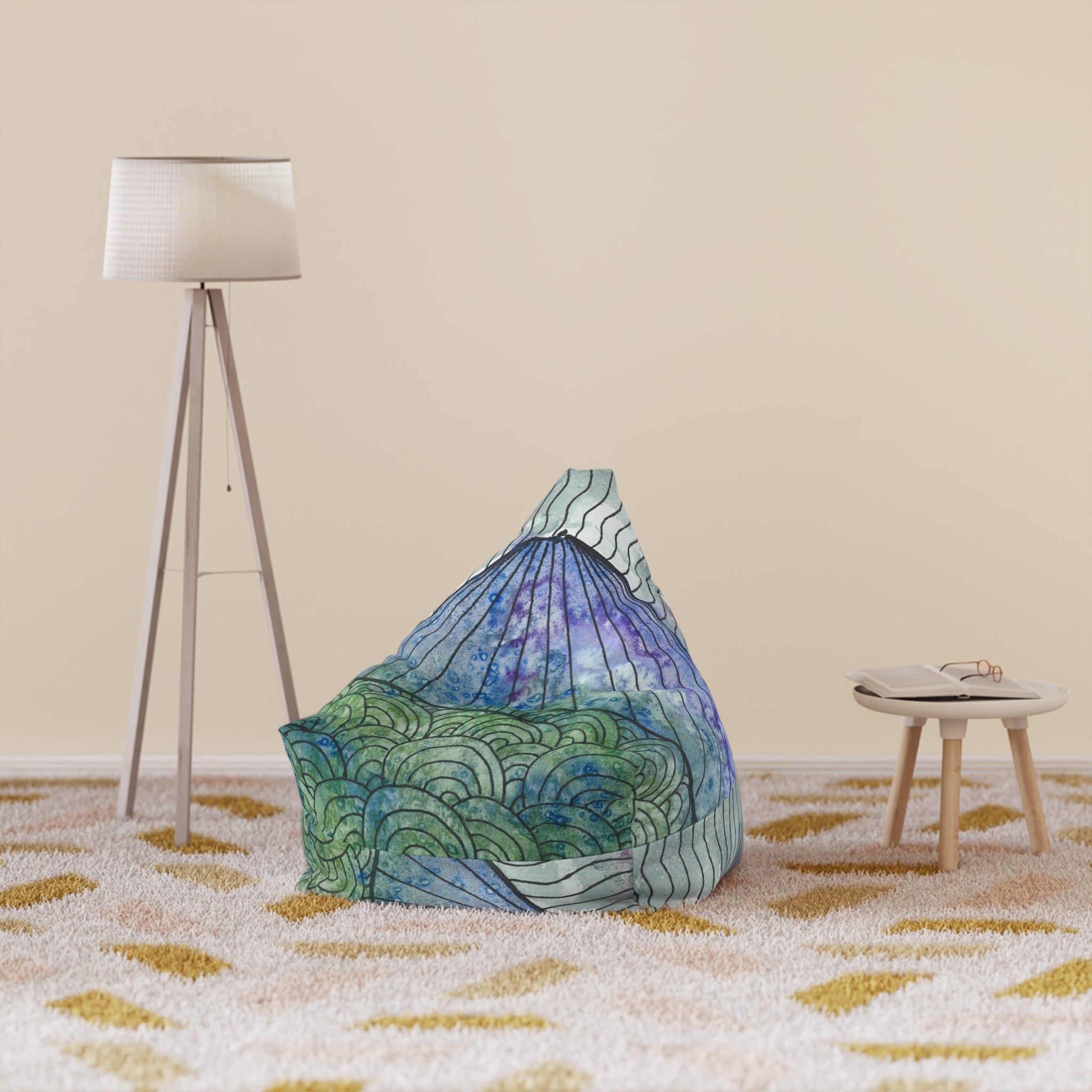 Bean Bag Chair Covers For Indoor & Outdoor - 2 Sizes - Exciting Abstract Design #90 Rtanj Pyramid