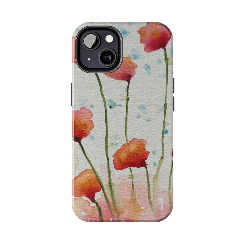 Tough Phone Case - All iPhones and Samsung Galaxys - Exciting Abstract Design #94 Poppies Galore