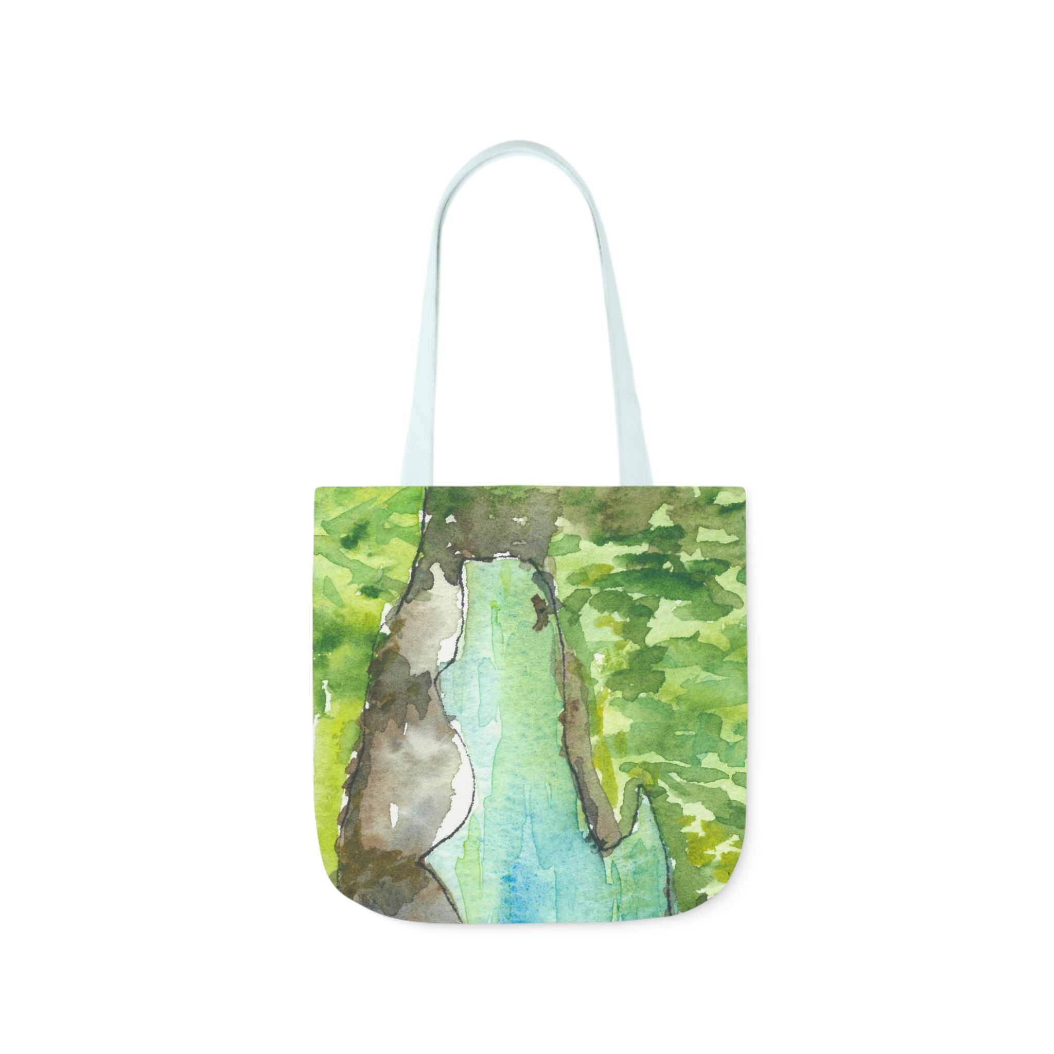 Canvas Tote Bags, Colourful Abstract Designs, 5-Color Straps, 3 Sizes.  For Family and friends or a Special Gift #88 Tara River