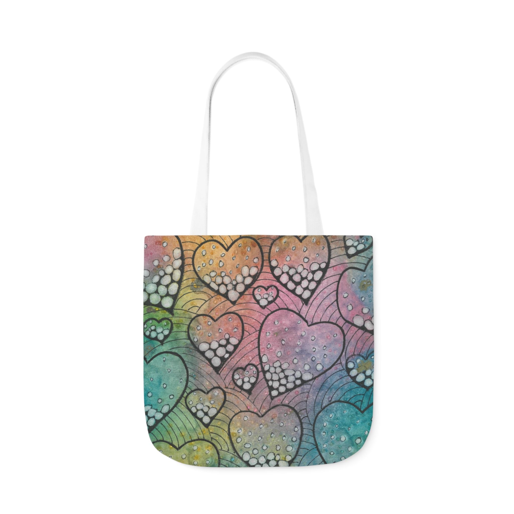 Canvas Tote Bags, Colourful Abstract Designs, 5-Color Straps, 3 Sizes.  For Family and friends or a Special Gift #97 Whats Love Got To Do With It