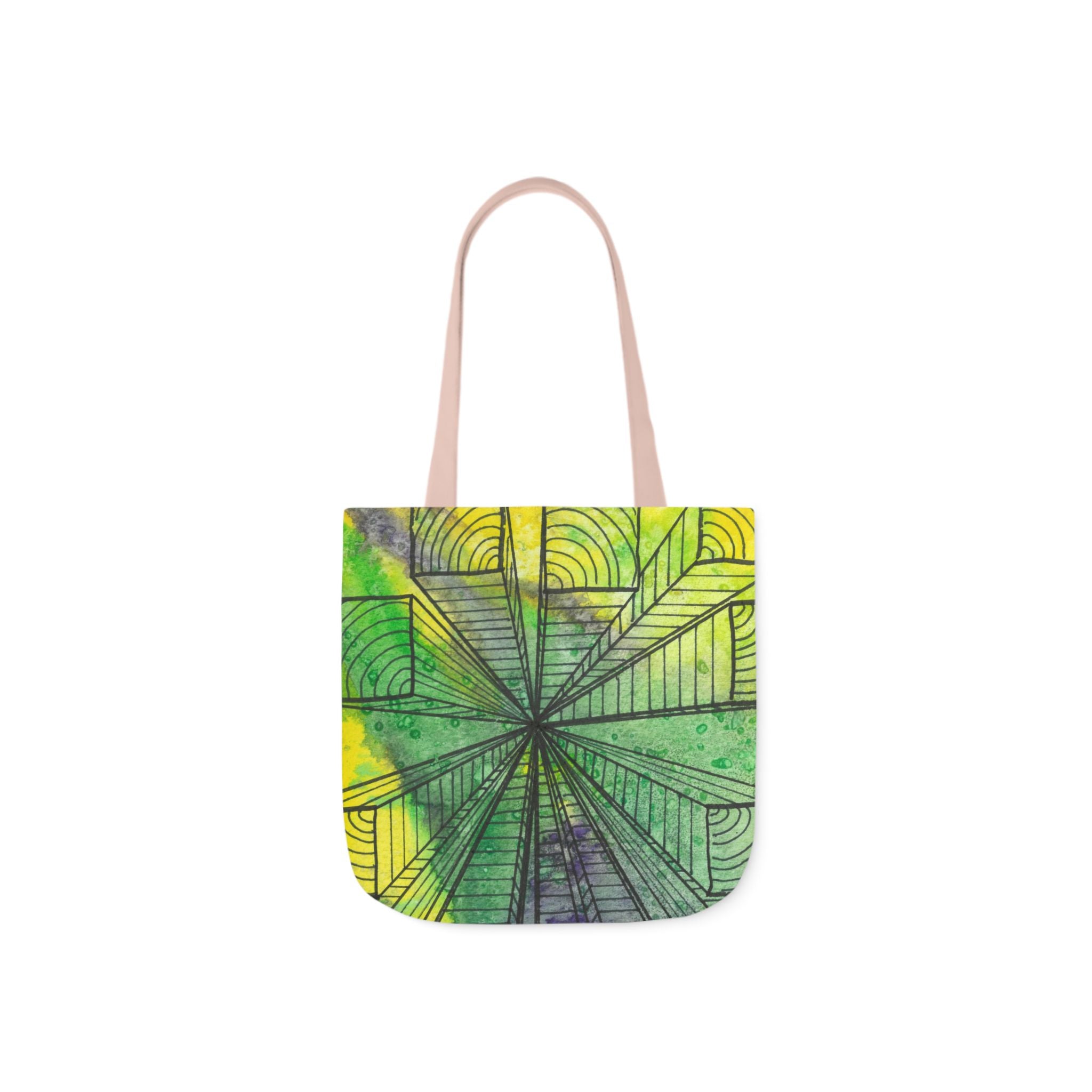 Canvas Tote Bags, Colourful Abstract Designs, 5-Color Straps, 3 Sizes.  For Family and friends or a Special Gift #89 The Wayseers