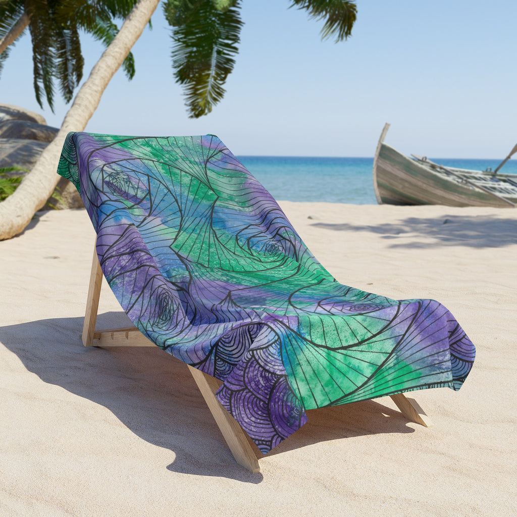 Colourful Abstract Beach Towels, Cotton Loop backing for Durability, 2 Sizes.  For Family and friends or a Special Gift #50 If Not Now When