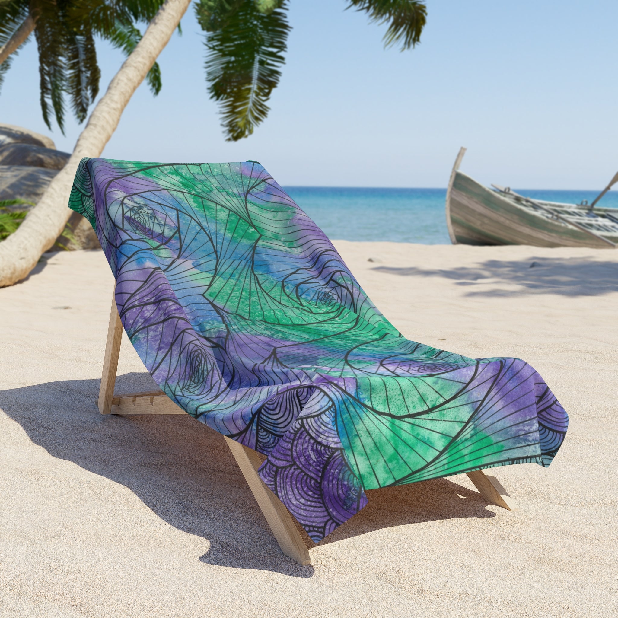 Colourful Abstract Beach Towels, Cotton Loop backing for Durability, 2 Sizes.  For Family and friends or a Special Gift #50 If Not Now When
