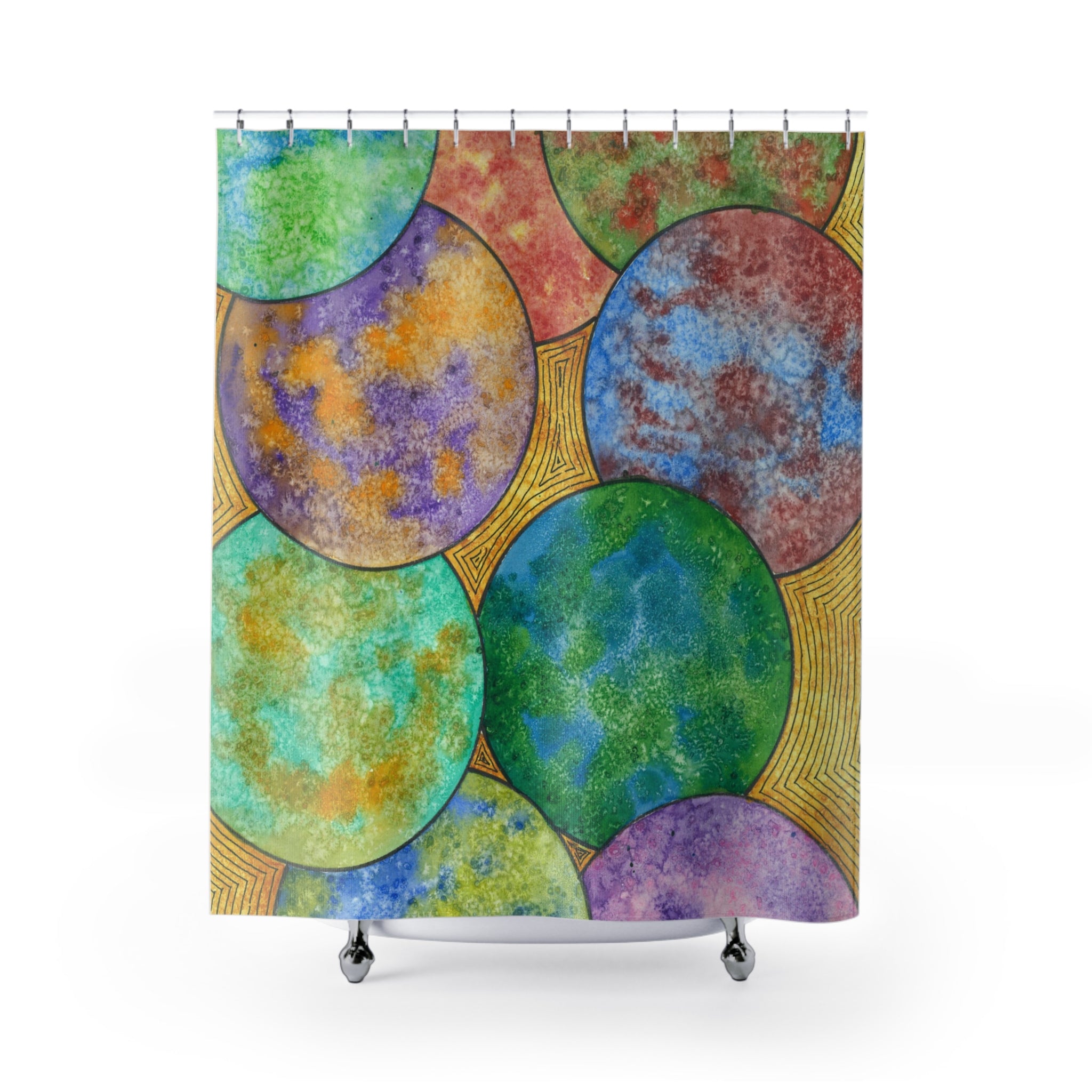 Beautiful Shower Curtains to Refresh Your Bathroom. Colourful Abstract Designs. Perfect For Your Bathroom or Special House-Warming Gift #61 Worlds Apart