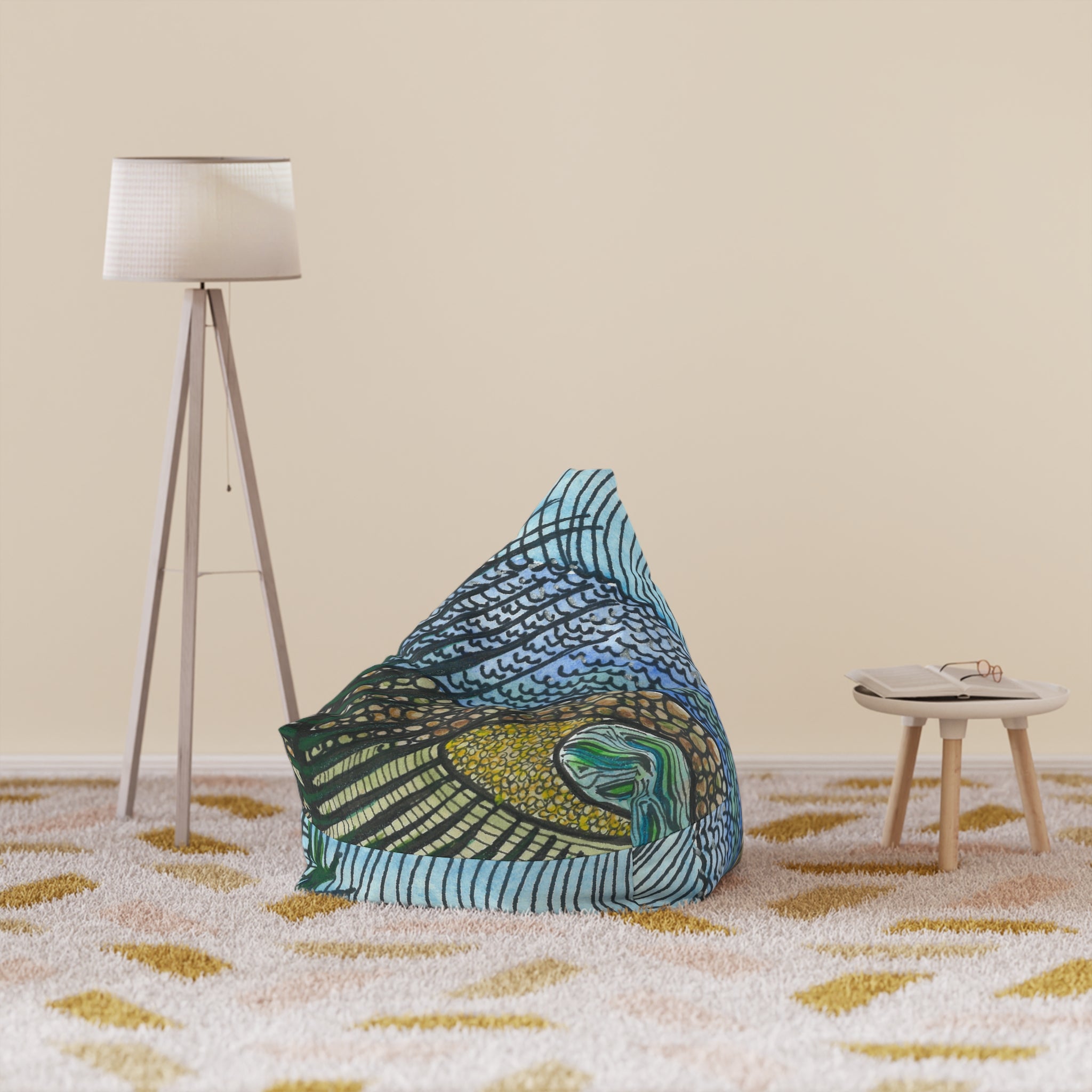 Bean Bag Chair Covers For Indoor & Outdoor Spaces - 2 Sizes - Exciting Abstract Design #47 Cottesloe