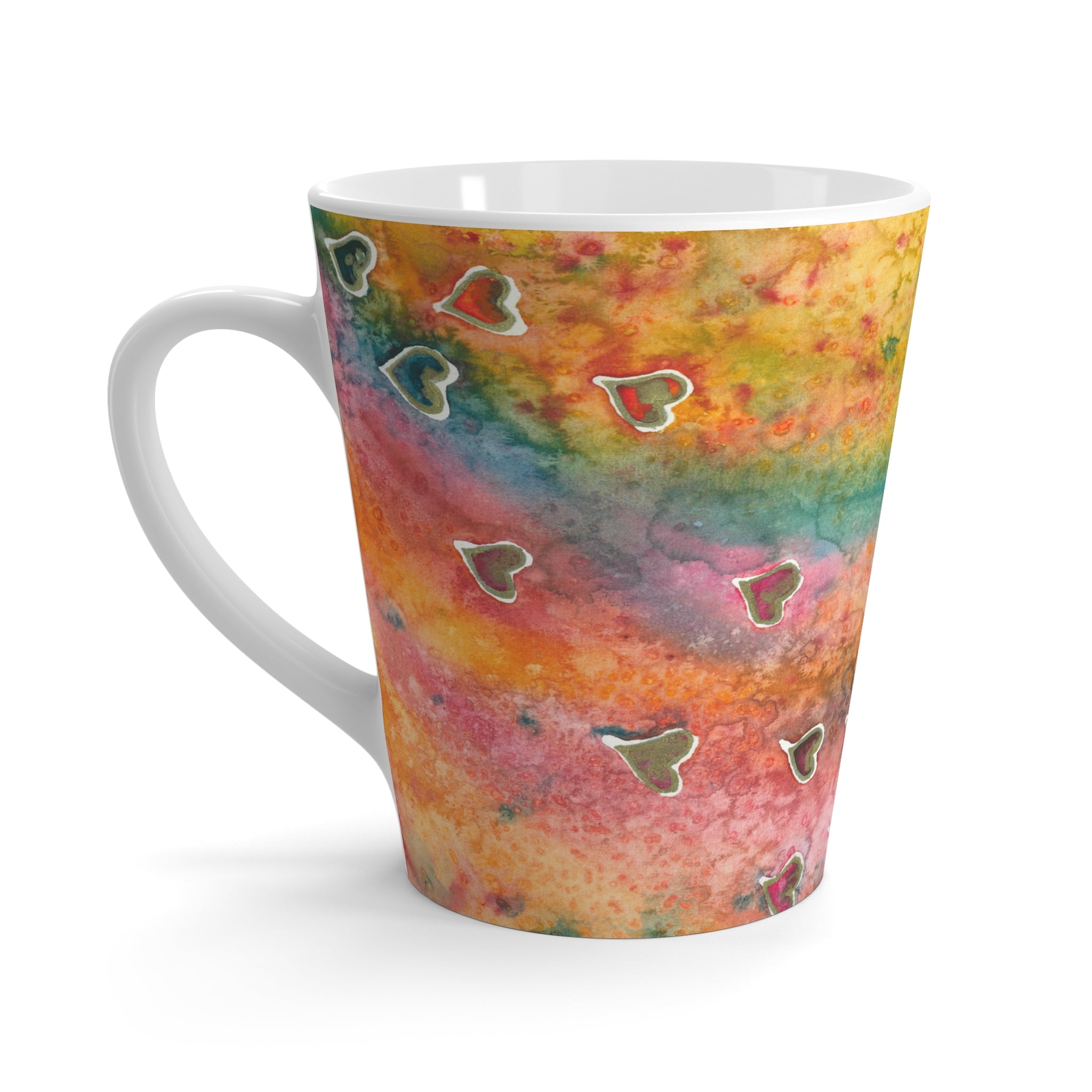 Coffee Mugs and Cups. Colourful Abstract Designs. Perfect for Home, Office or Special Gift #96 Love Friendship Integrity