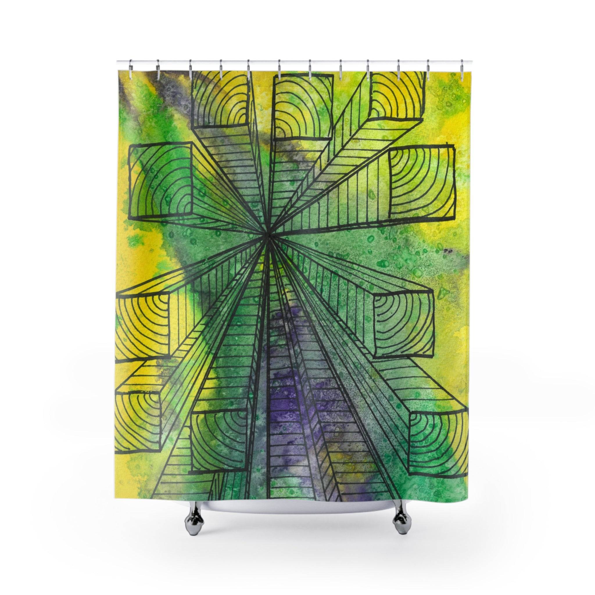 Beautiful Shower Curtains to Refresh Your Bathroom. Colourful Abstract Designs. Perfect For Your Bathroom or Special House-Warming Gift #89 The Wayseers