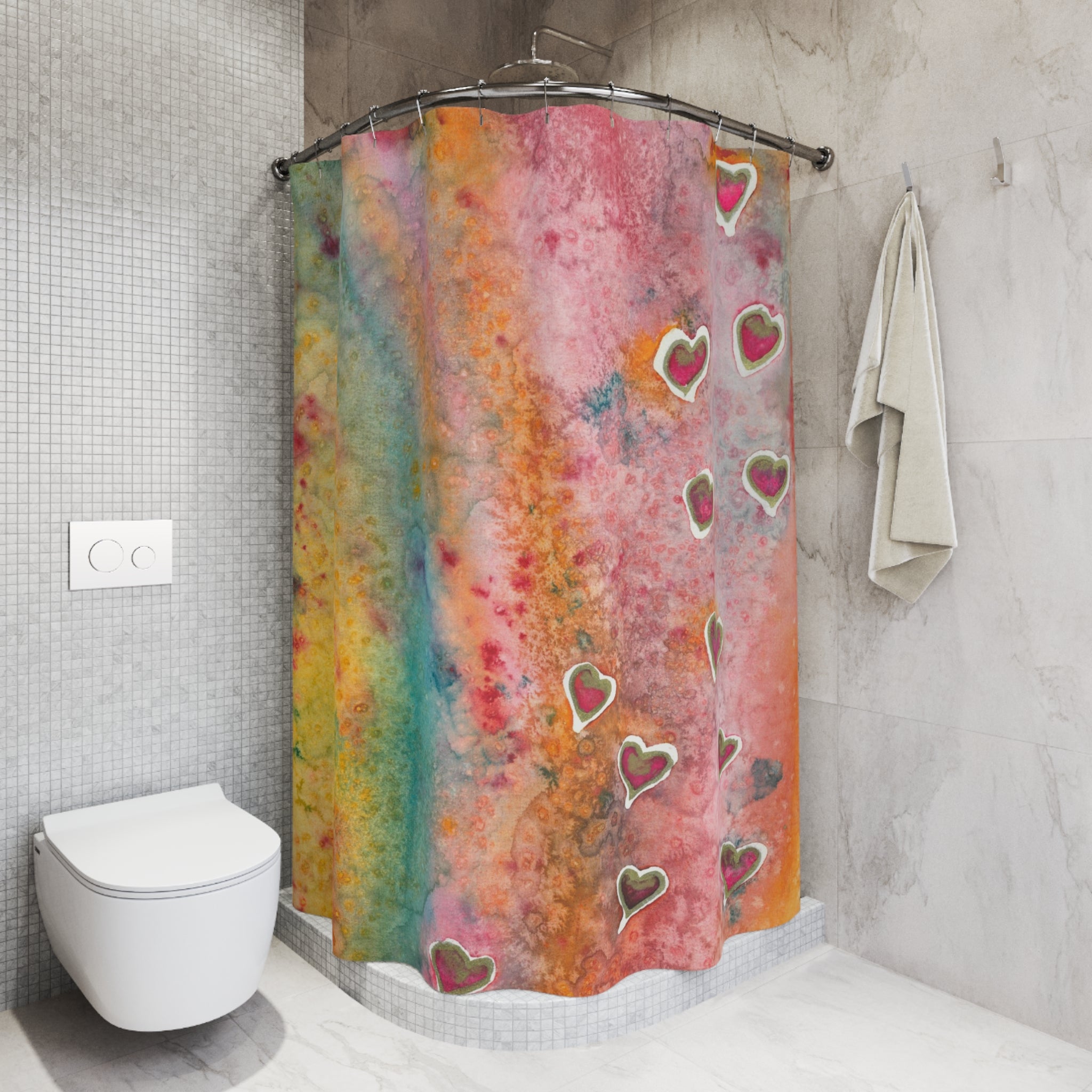 Beautiful Shower Curtains to Refresh Your Bathroom. Colourful Abstract Designs. Perfect For Your Bathroom or Special House-Warming Gift #96 Love Friendship Integrity