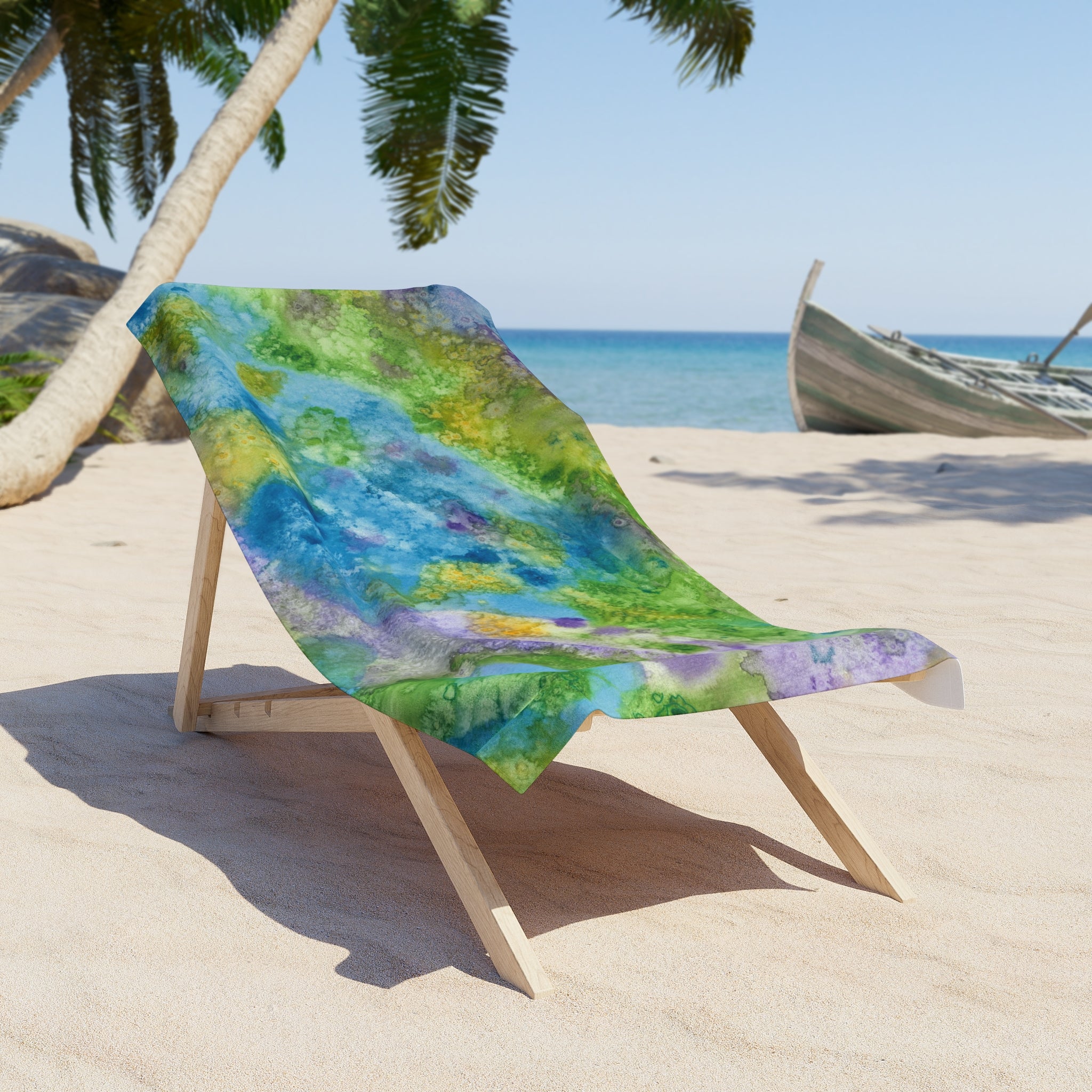 Colourful Abstract Beach Towels, Cotton Loop backing for Durability, 2 Sizes.  For Family and friends or a Special Gift #60 Happy Holidays