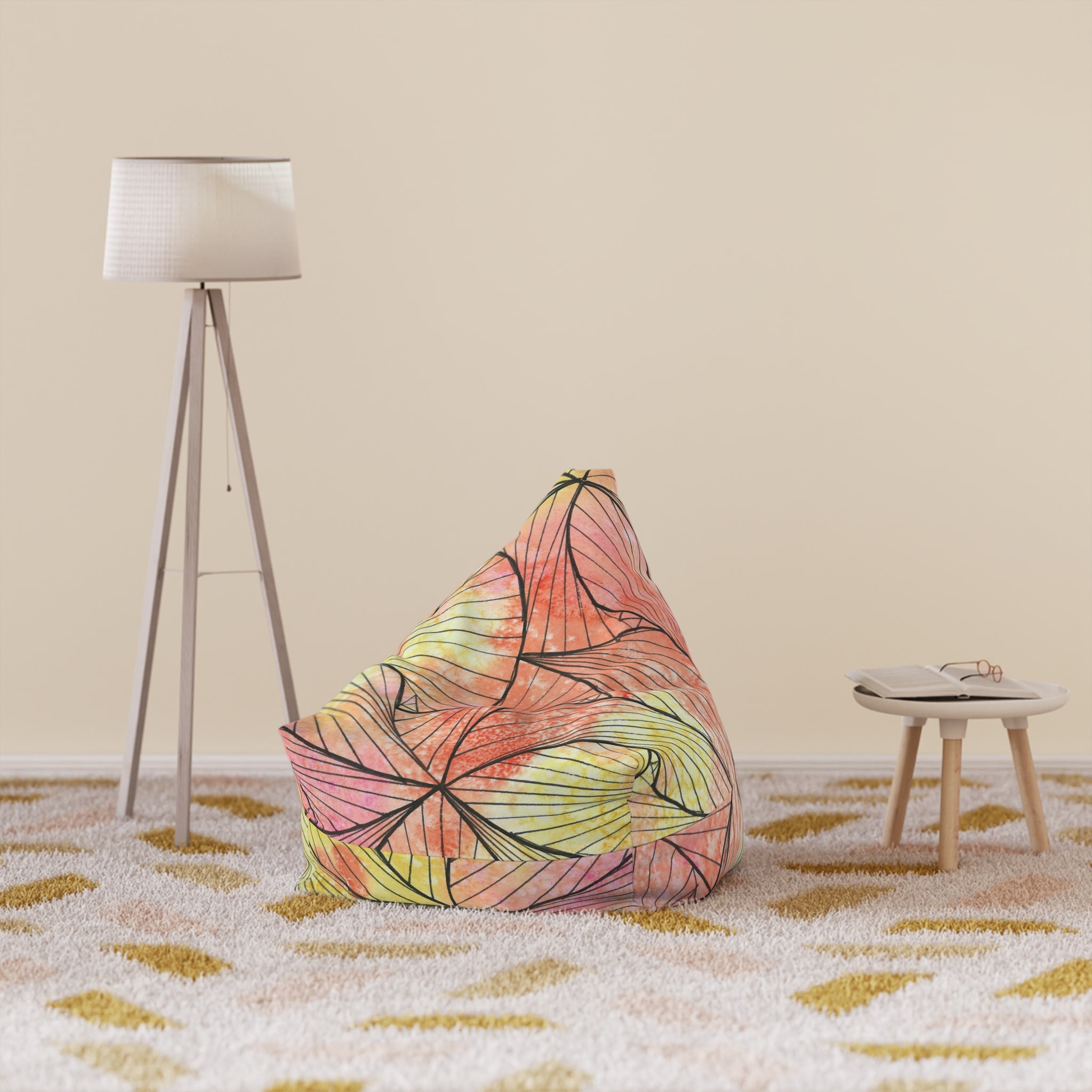 Bean Bag Chair Covers For Indoor & Outdoor - 2 Sizes - Exciting Abstract Design #39 Impossible They Said!