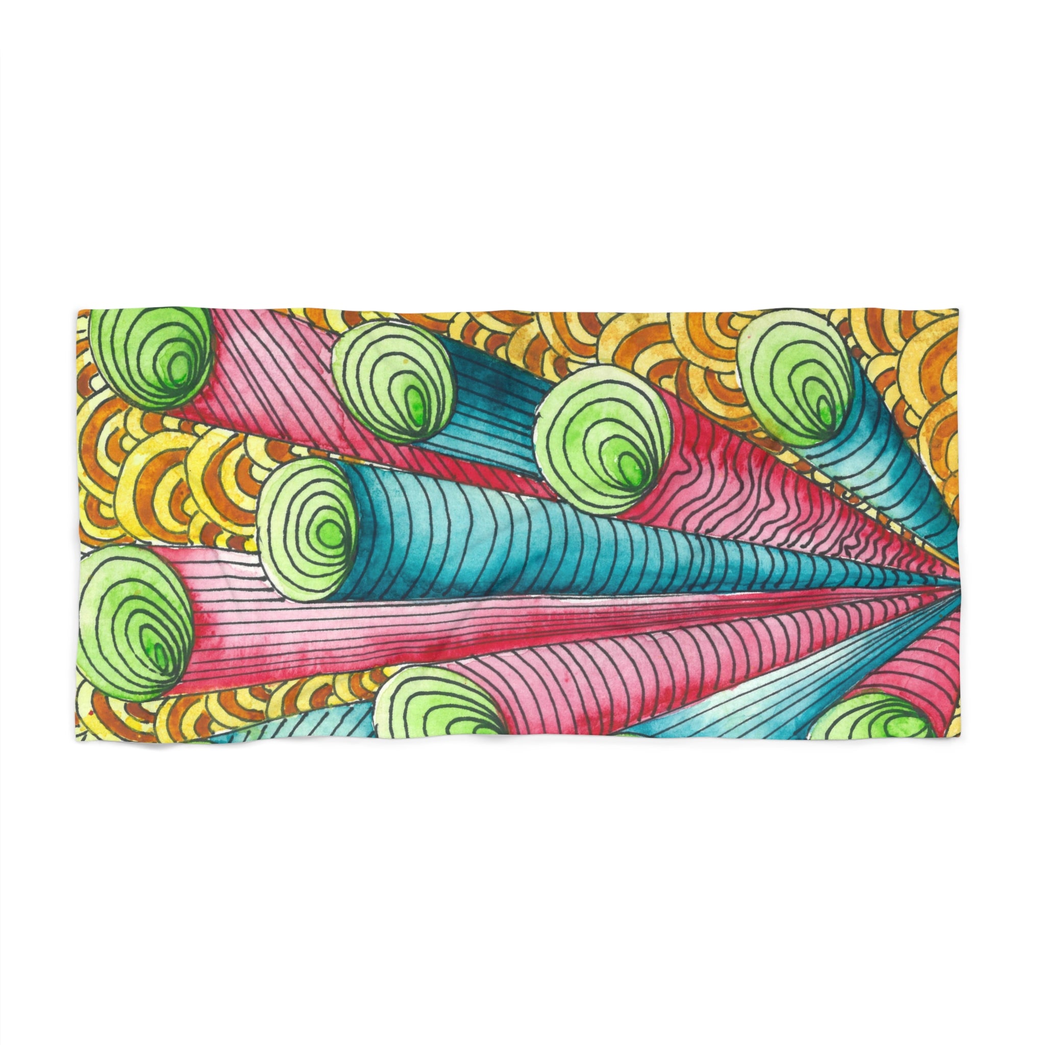 Colourful Abstract Beach Towels, Cotton Loop backing for Durability, 2 Sizes.  For Family and friends or a Special Gift #93 On A Mission