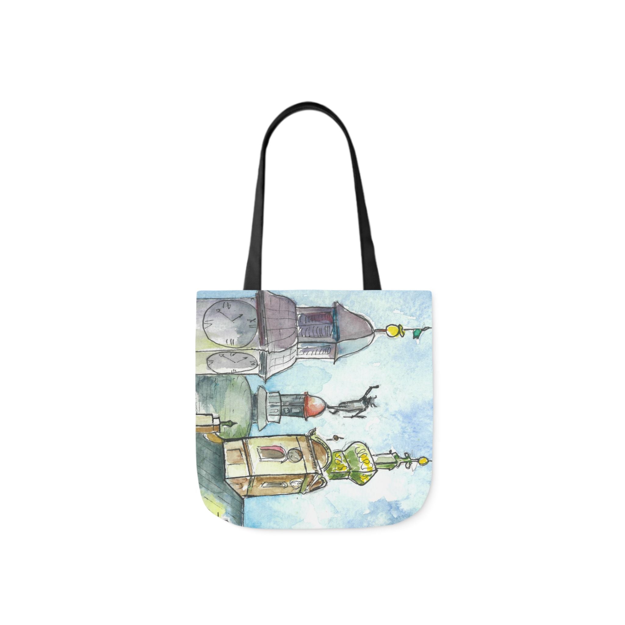 Canvas Tote Bags, Colourful Abstract Designs, 5-Color Straps, 3 Sizes.  For Family and friends or a Special Gift #95 Beautiful Novi Sad
