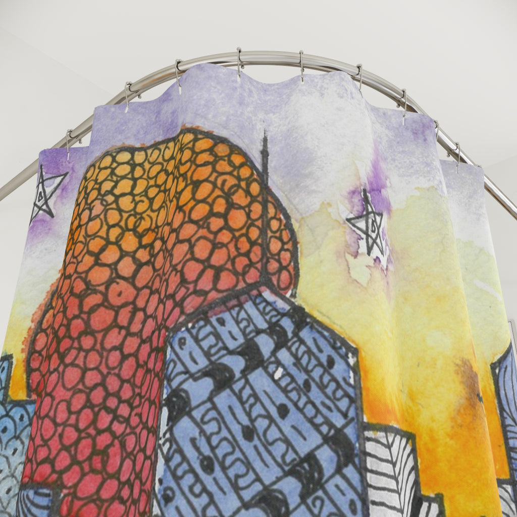 Beautiful Shower Curtains to Refresh Your Bathroom. Colourful Abstract Designs. Perfect For Your Bathroom or Special House-Warming Gift #5 In The Shadows