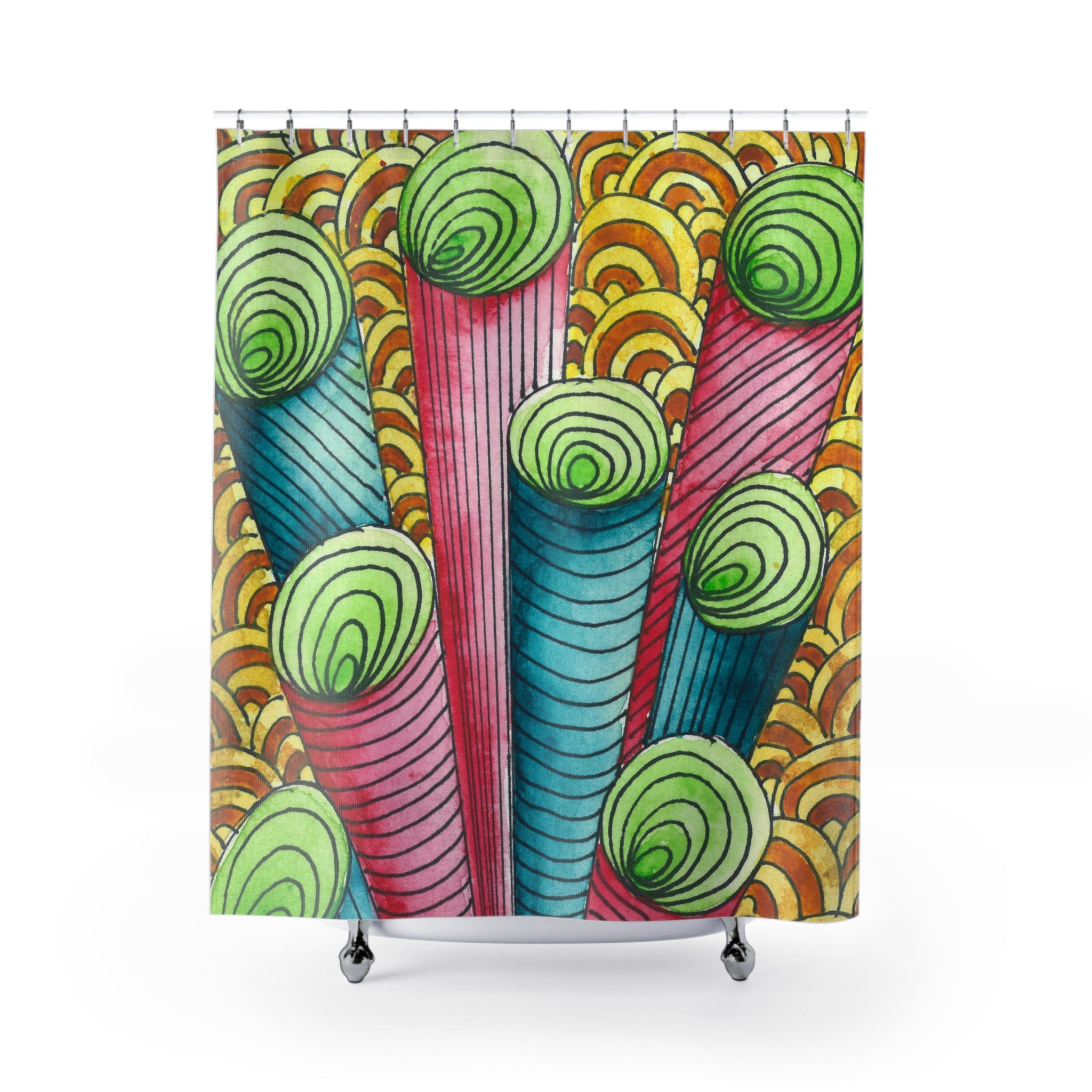Beautiful Shower Curtains to Refresh Your Bathroom. Colourful Abstract Designs. Perfect For Your Bathroom or Special House-Warming Gift #93 On A Mission
