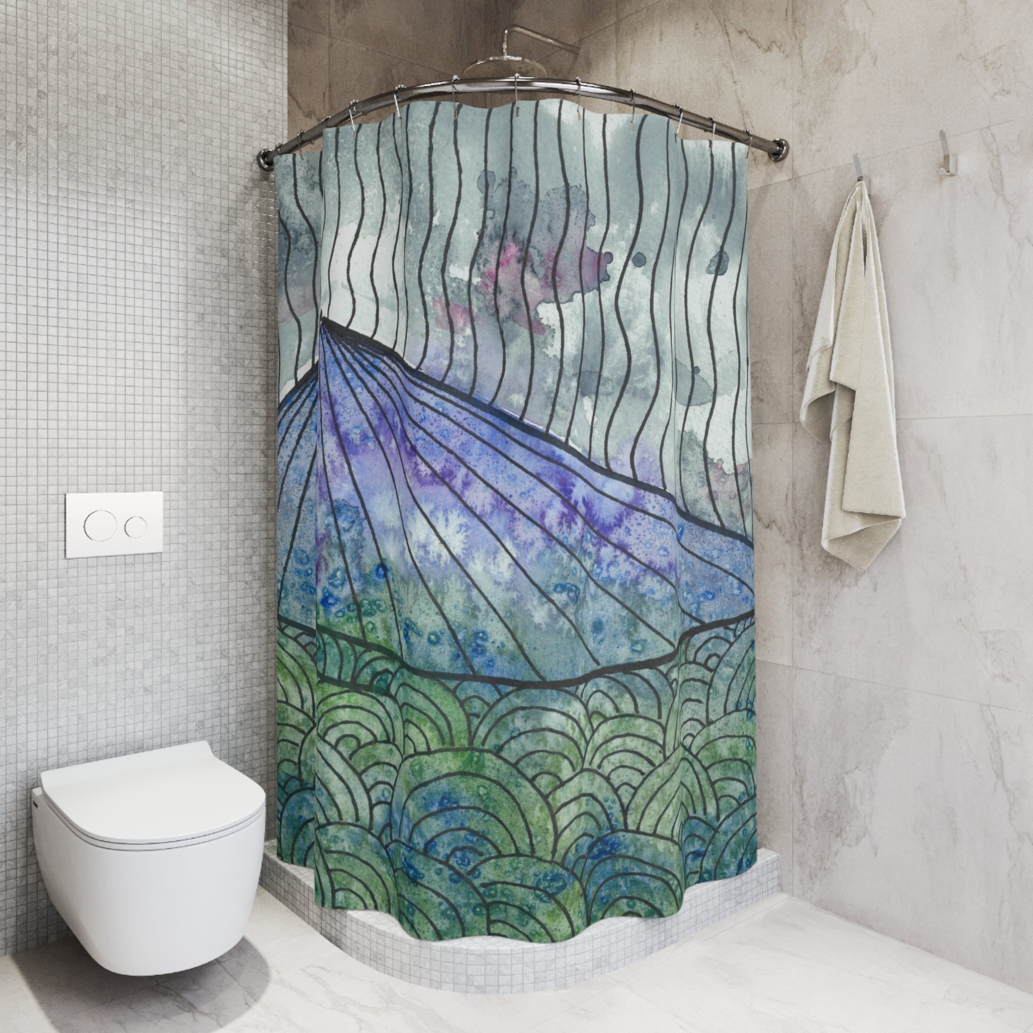 Beautiful Shower Curtains to Refresh Your Bathroom. Colourful Abstract Designs. Perfect For Your Bathroom or Special House-Warming Gift #90 Rtanj Pyramid