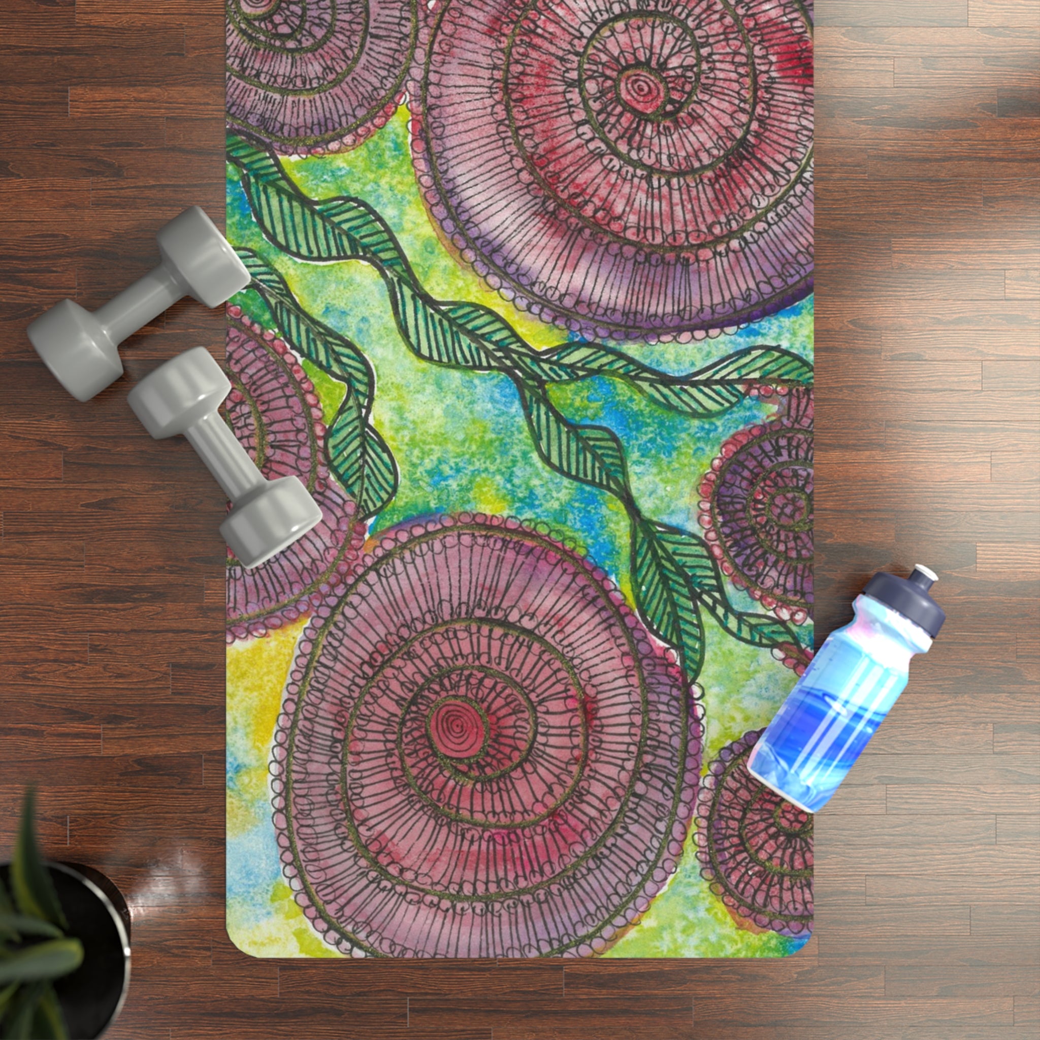 Yoga Mats and Gym Mats. Colourful Abstract Designs. Perfect for Home, Yoga or Gym Class, or a Special Gift #35 Beetroot To Yourself