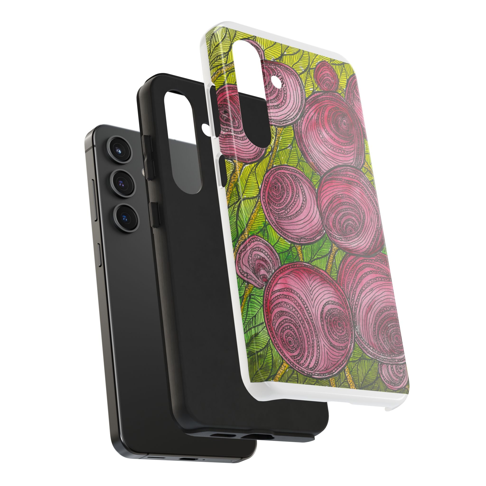 Tough Phone Case - All iPhones and Samsung Galaxys - Exciting Abstract Design #9 Spaced Blossoms