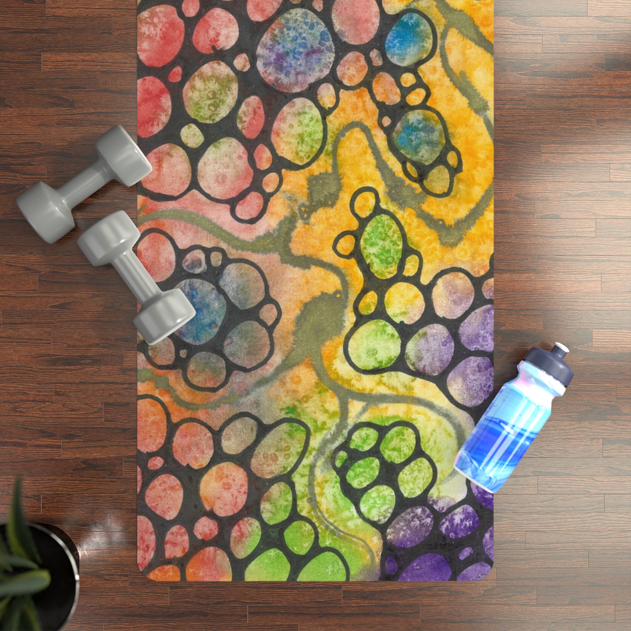 Yoga Mats and Gym Mats. Colourful Abstract Designs. Perfect for Home, Yoga or Gym Class, or a Special Gift #77 River Of Dreams