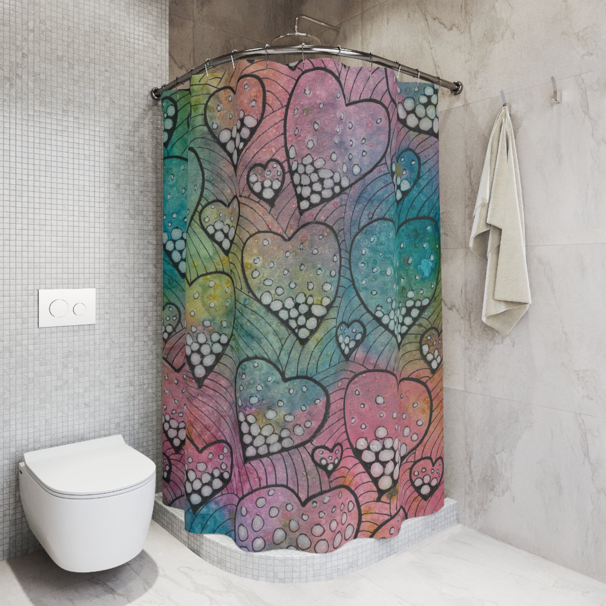 Beautiful Shower Curtains to Refresh Your Bathroom. Colourful Abstract Designs. Perfect For Your Bathroom or Special House-Warming Gift #97 Whats Love Got To Do With It