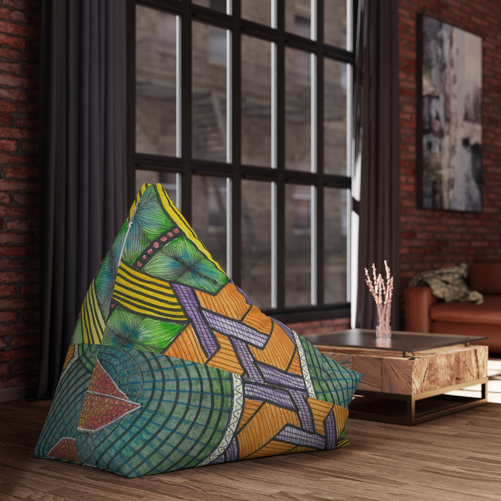 Bean Bag Chair Covers For Indoor & Outdoor - 2 Sizes - Exciting Abstract Design #31 T'Eye Land