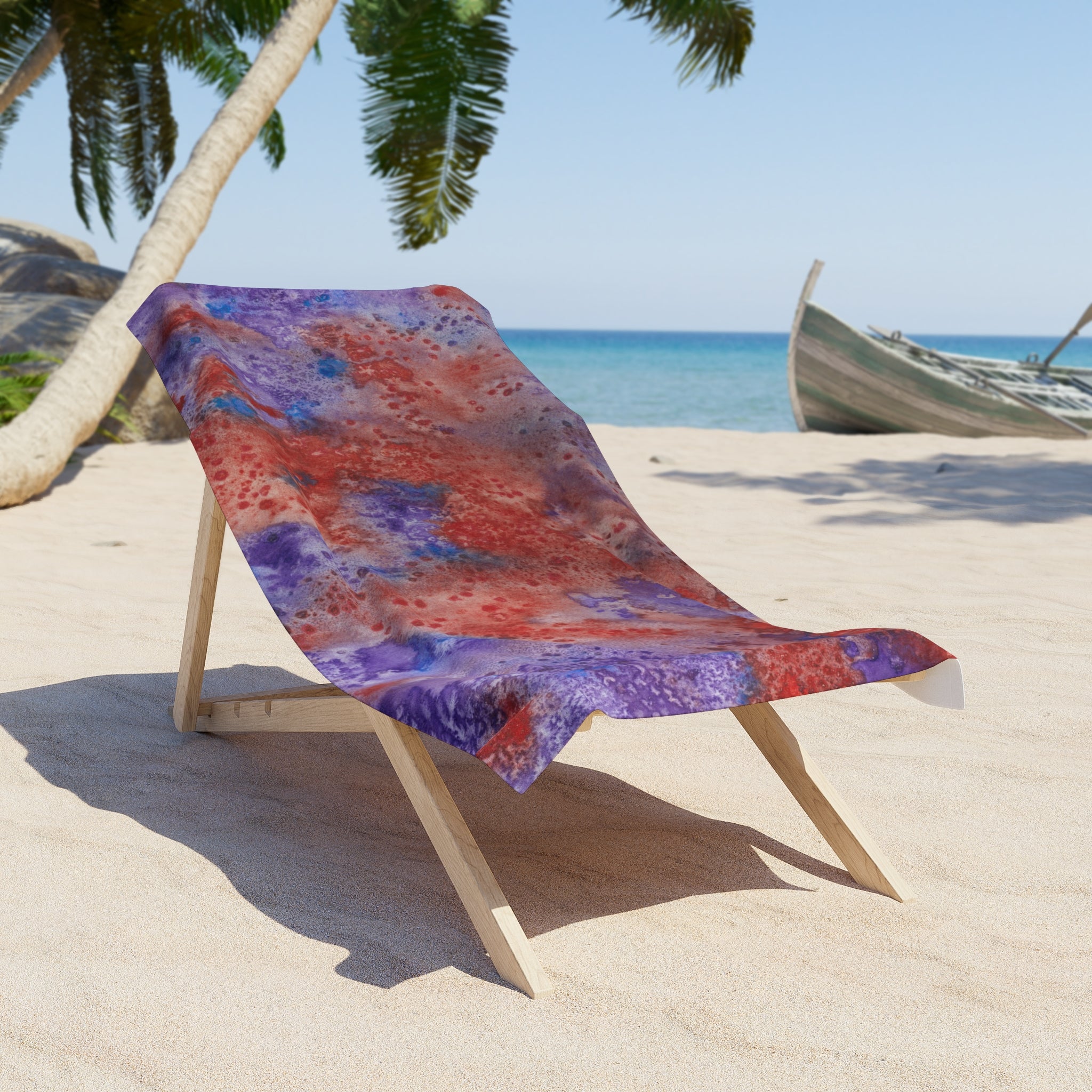 Colourful Abstract Beach Towels, Cotton Loop backing for Durability, 2 Sizes.  For Family and friends or a Special Gift #51 In The Beginning