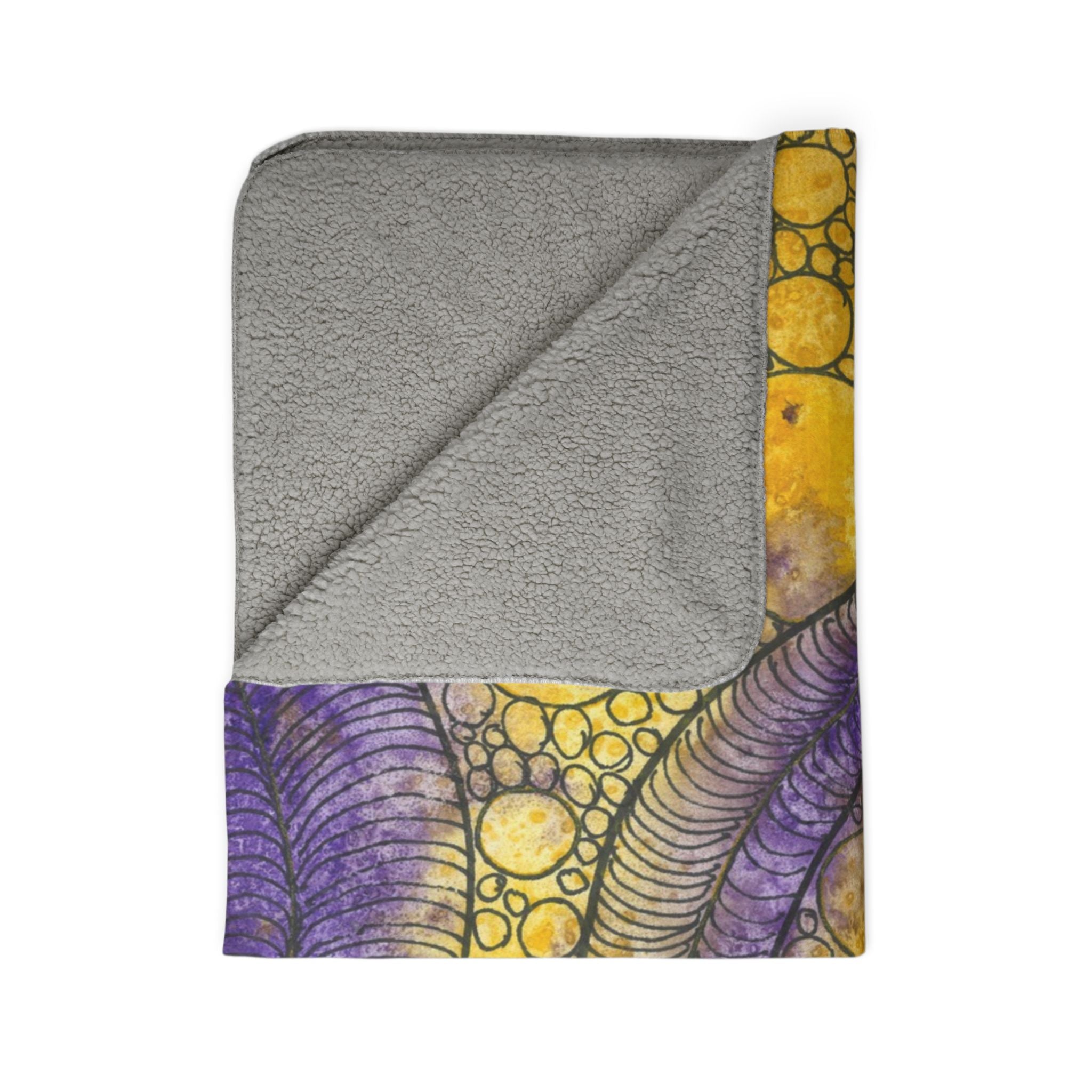 Fleece Throw Blanket, Textured Sherpa Underside, Hemmed, 2 Sizes. Colourful Abstract Design. Perfect for Bedroom, Living Room, or Special Gift #64 Is Now A Good Time