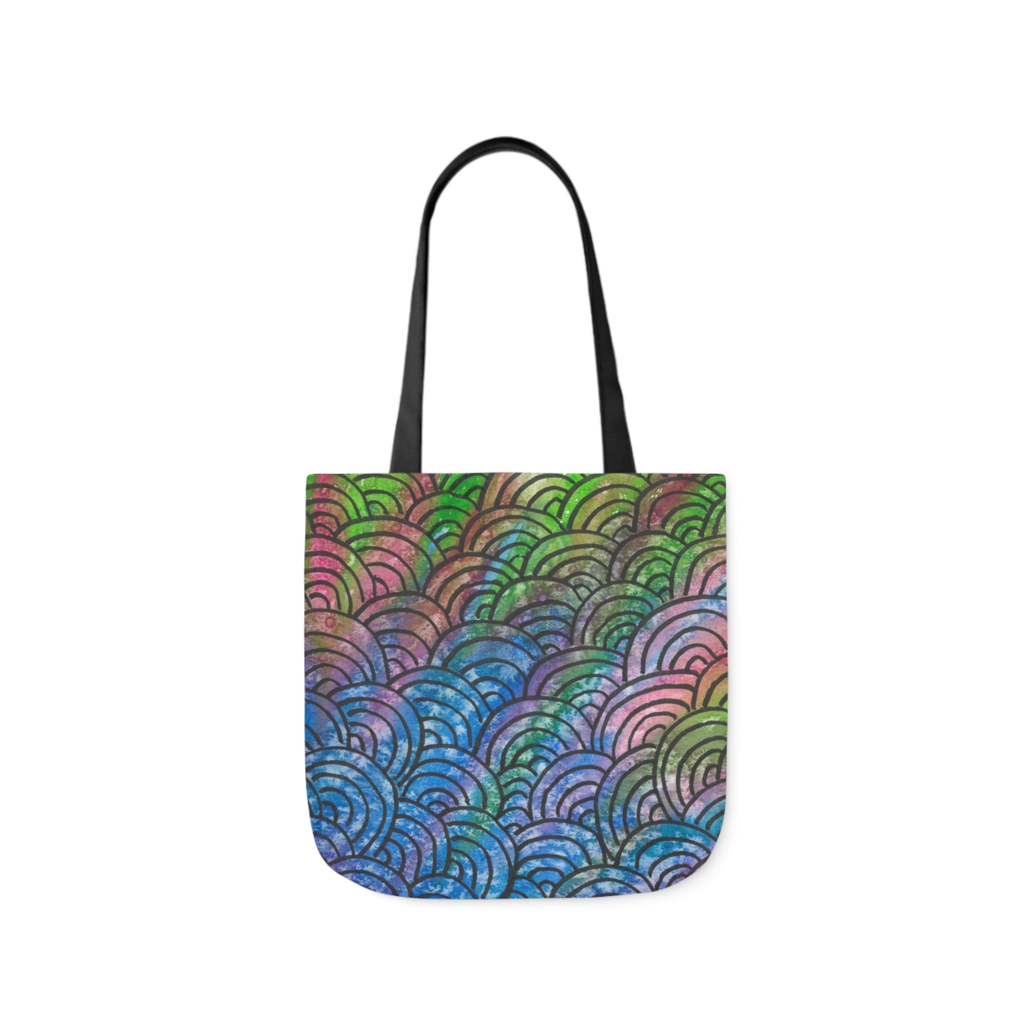 Canvas Tote Bags, Colourful Abstract Designs, 5-Color Straps, 3 Sizes.  For Family and friends or a Special Gift #84 Ah The Past