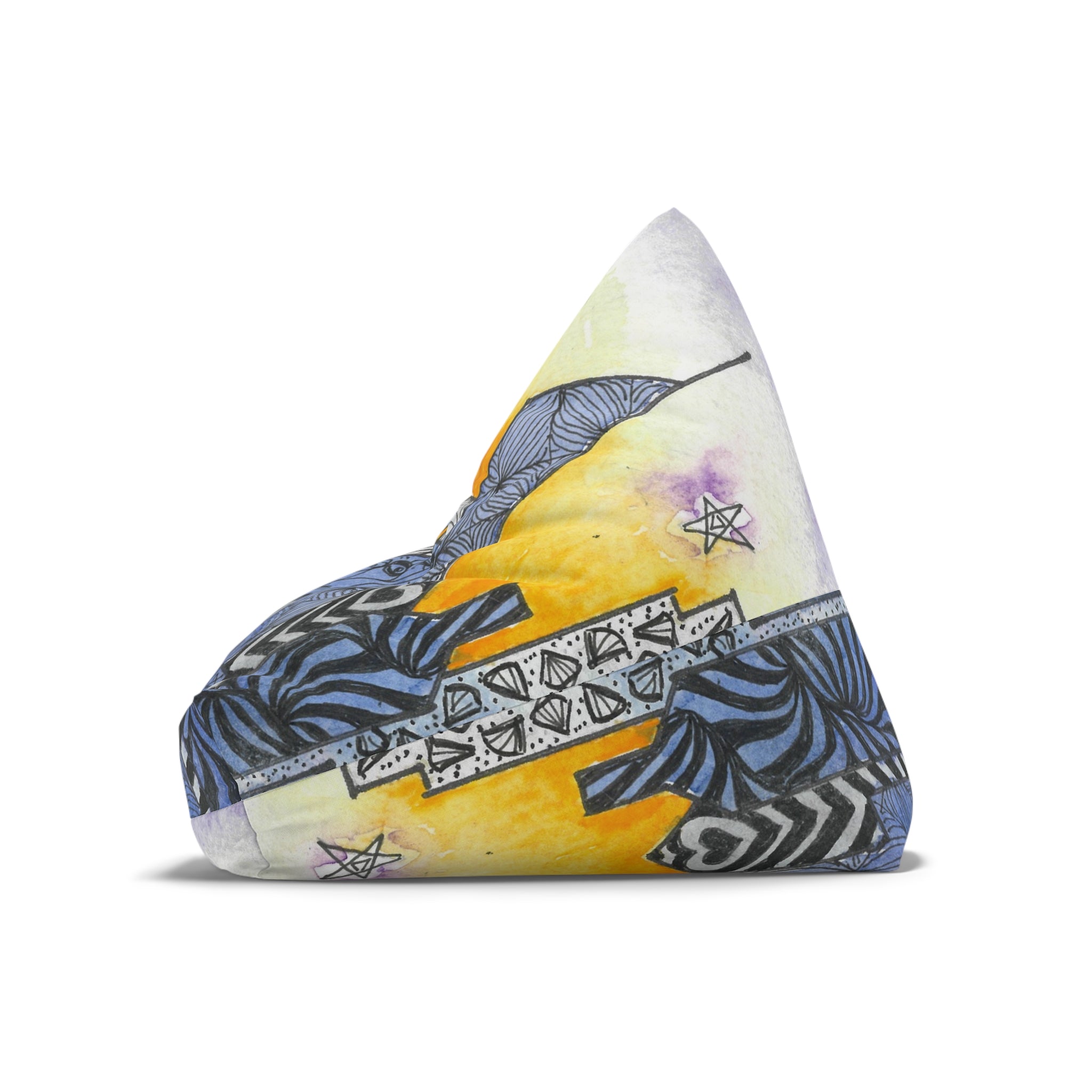 Bean Bag Chair Covers For Indoor & Outdoor Spaces - 2 Sizes - Exciting Abstract Design #5 In The Shadows