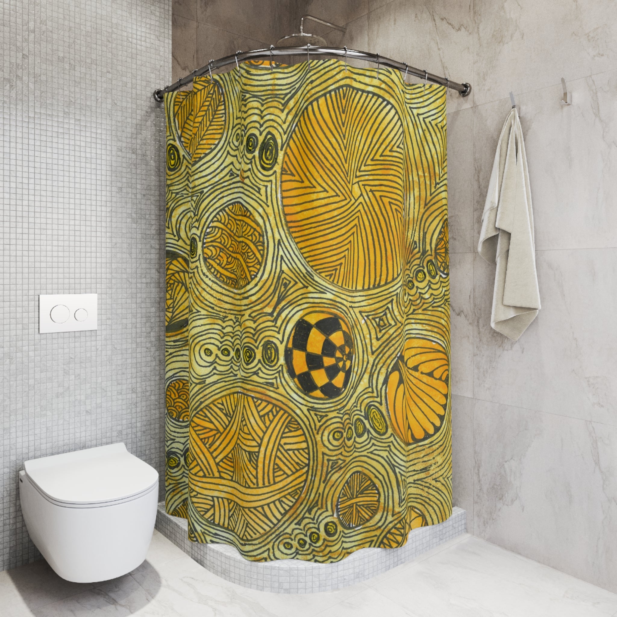 Beautiful Shower Curtains to Refresh Your Bathroom. Colourful Abstract Designs. Perfect For Your Bathroom or Special House-Warming Gift #38 The Conversationalist