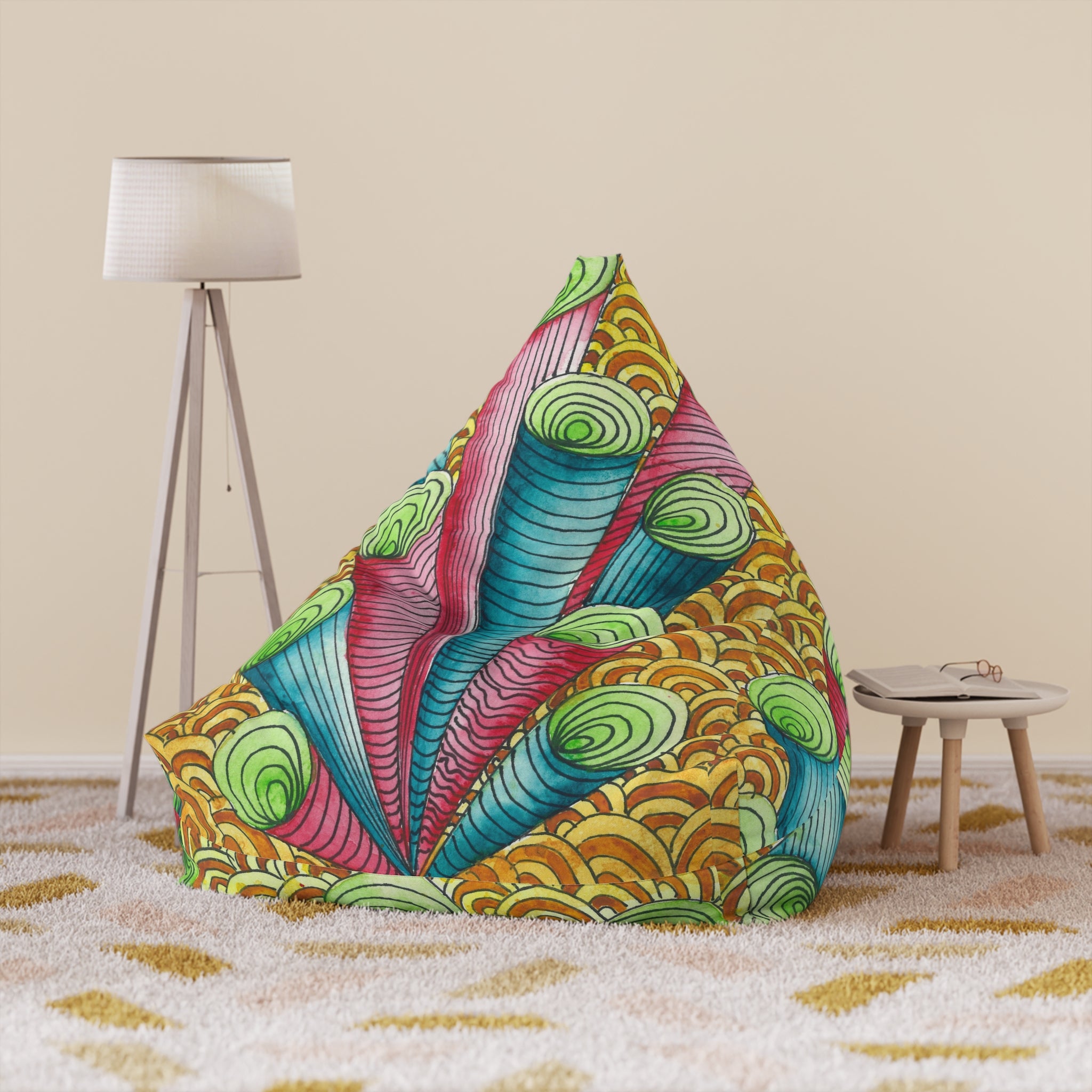 Bean Bag Chair Covers For Indoor & Outdoor - 2 Sizes - Exciting Abstract Design #93 On A Mission