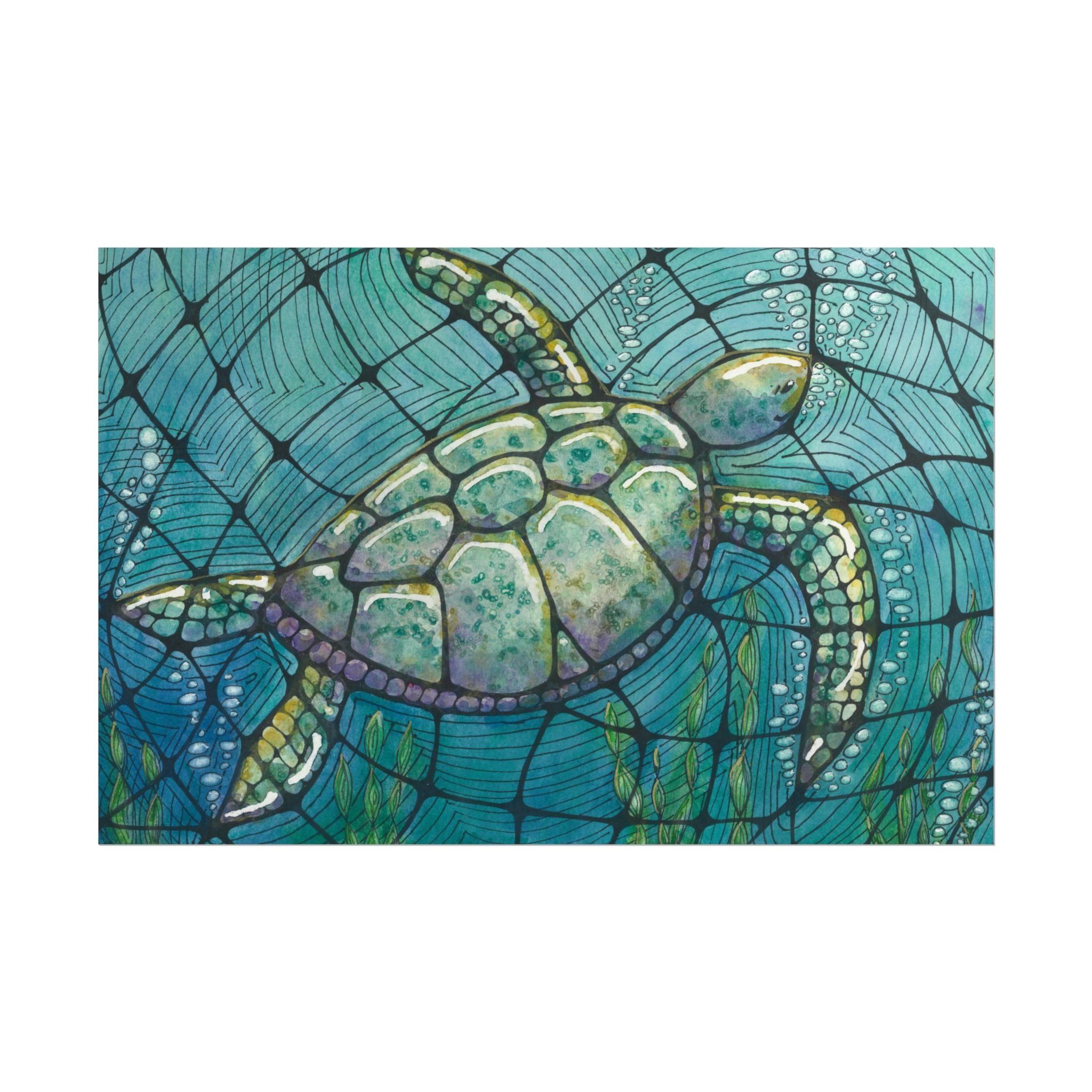 Large Colourful Wall Art, Posters & Prints, For Office, Bedroom or Living Room, or Special Gift #73 Turtling Along