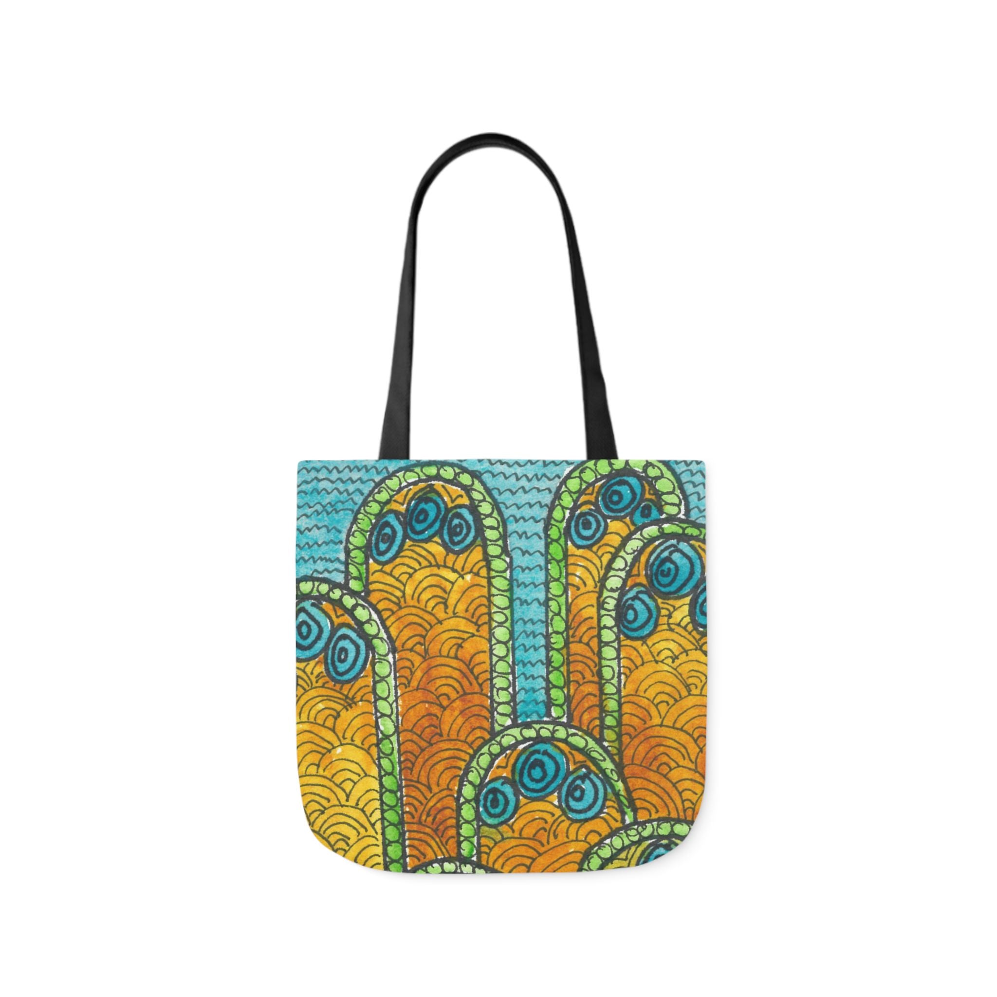 Canvas Tote Bags, Colourful Abstract Designs, 5-Color Straps, 3 Sizes.  For Family and friends or a Special Gift #87 Belgrade Impressions