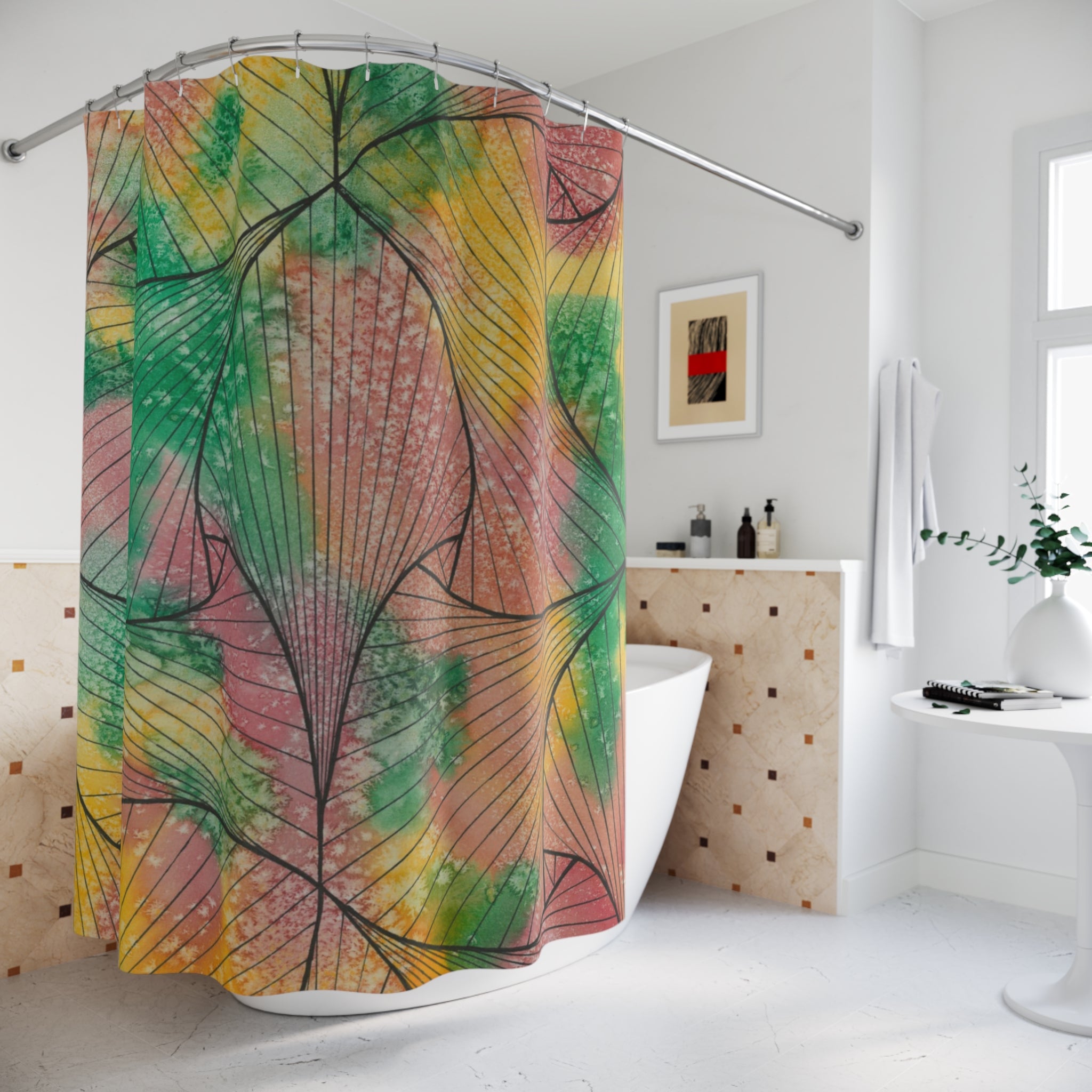 Beautiful Shower Curtains to Refresh Your Bathroom. Colourful Abstract Designs. Perfect For Your Bathroom or Special House-Warming Gift #49 Health and Wellbeing