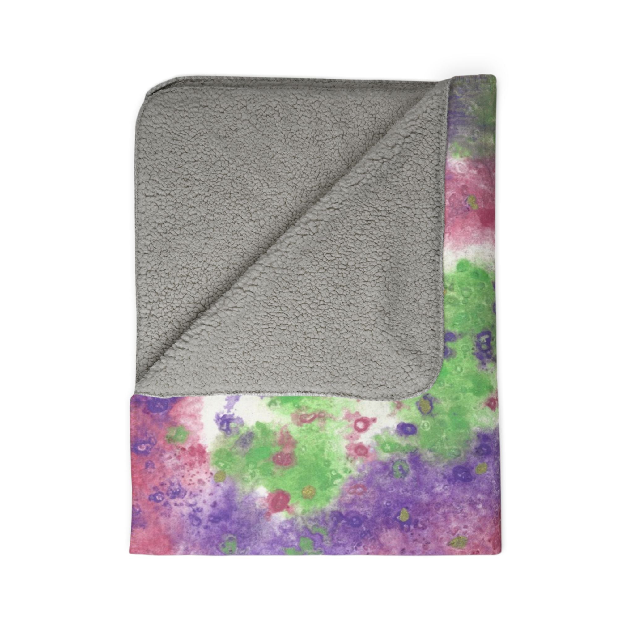 Fleece Throw Blanket, Textured Sherpa Underside, Hemmed, 2 Sizes. Colourful Abstract Design. Perfect for Bedroom, Living Room, or Special Gift #100 Immortal Being