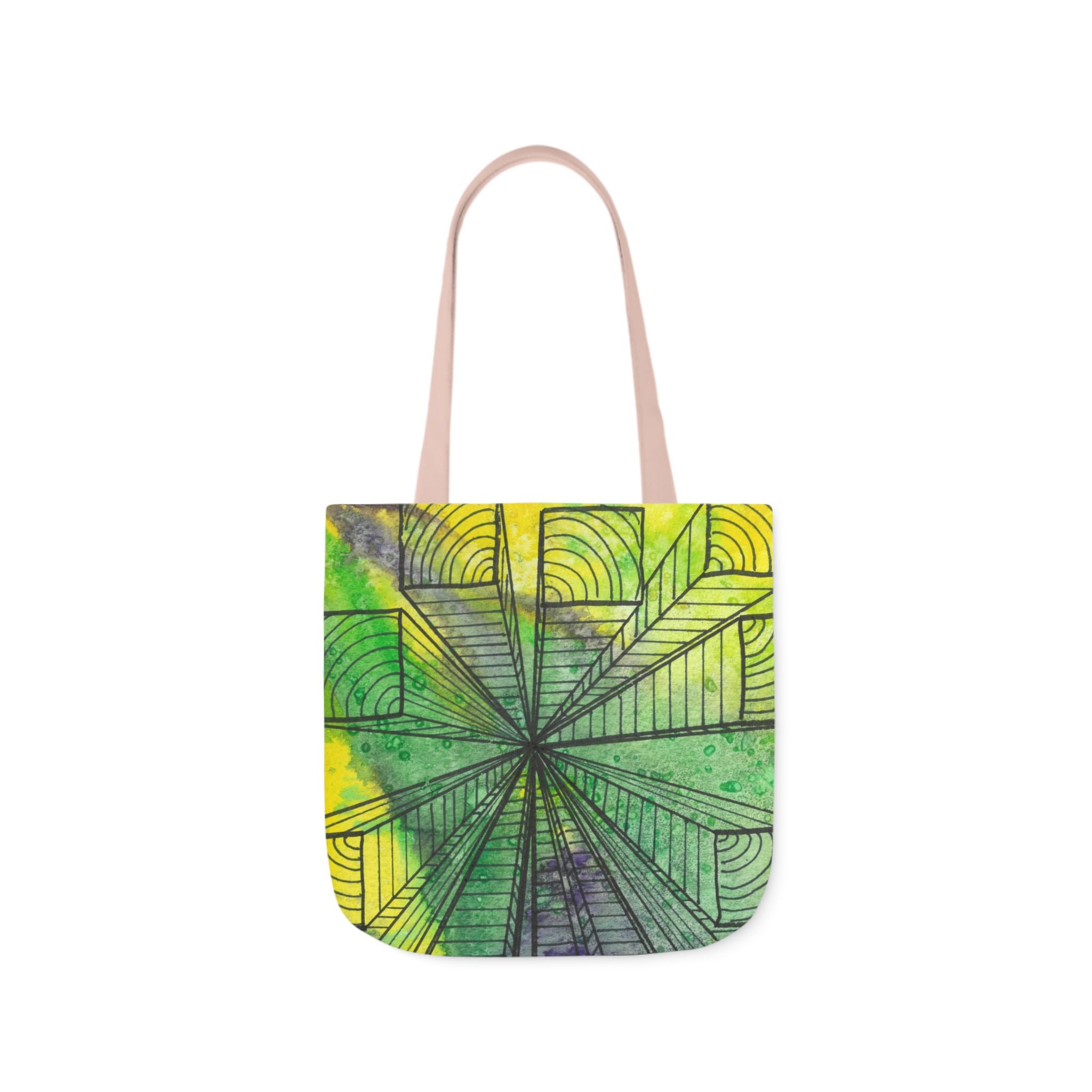 Canvas Tote Bags, Colourful Abstract Designs, 5-Color Straps, 3 Sizes.  For Family and friends or a Special Gift #89 The Wayseers