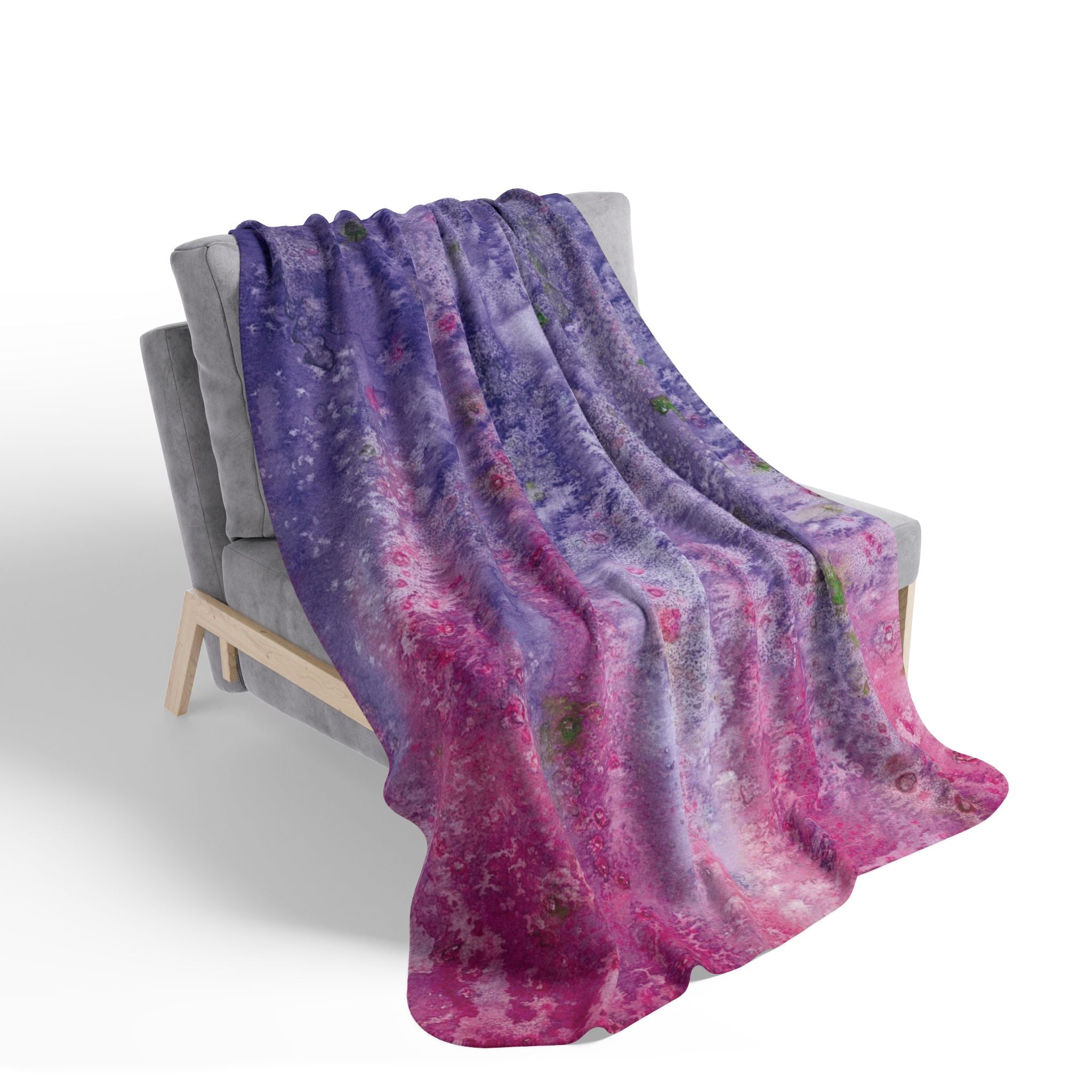 Fleece Throw Blanket, Textured Sherpa Underside, Hemmed, 2 Sizes. Colourful Abstract Design. Perfect for Bedroom, Living Room, or Special Gift #86 Birthday Fairies