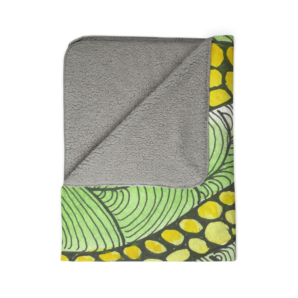 Fleece Throw Blanket, Textured Sherpa Underside, Hemmed, 2 Sizes. Colourful Abstract Design. Perfect for Bedroom, Living Room, or Special Gift #13 Watcha Thinking