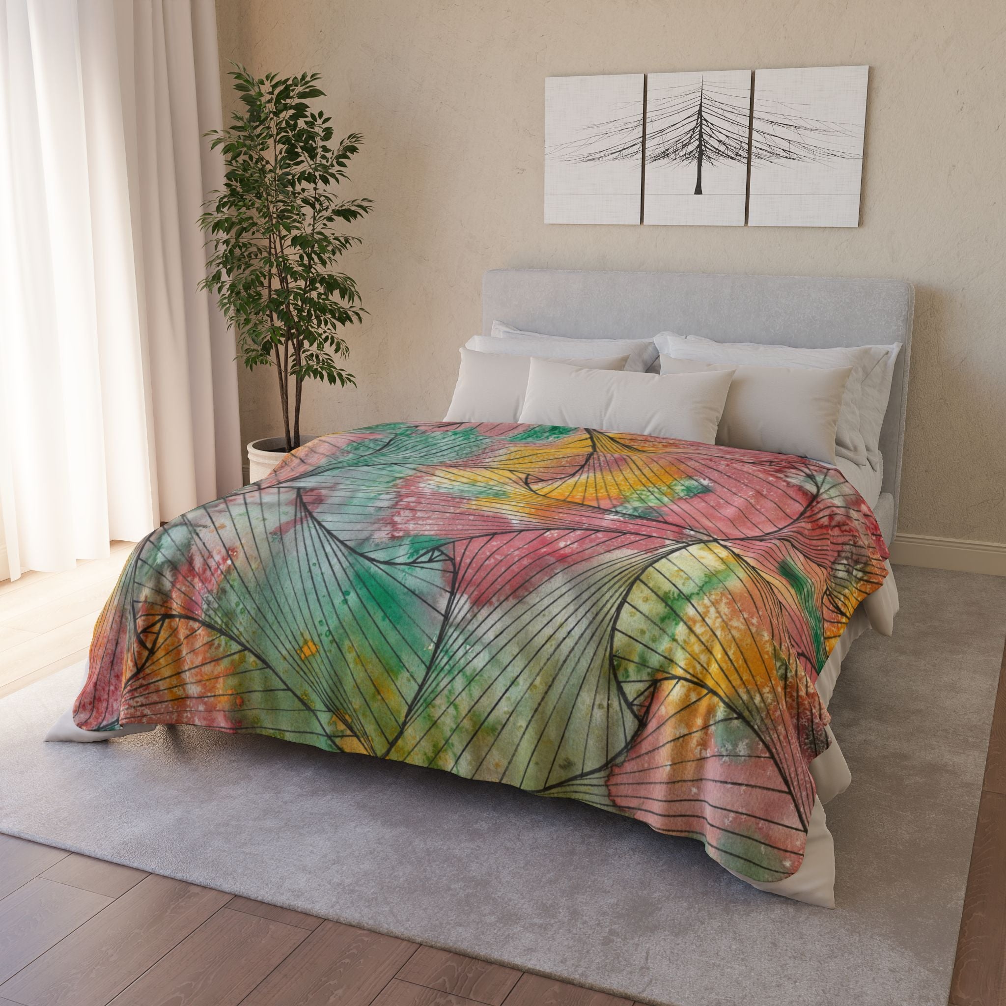 Fleece Throw Blanket, Textured Sherpa Underside, Hemmed, 2 Sizes. Colourful Abstract Design. Perfect for Bedroom, Living Room, or Special Gift #70 Whats It All About Alfie