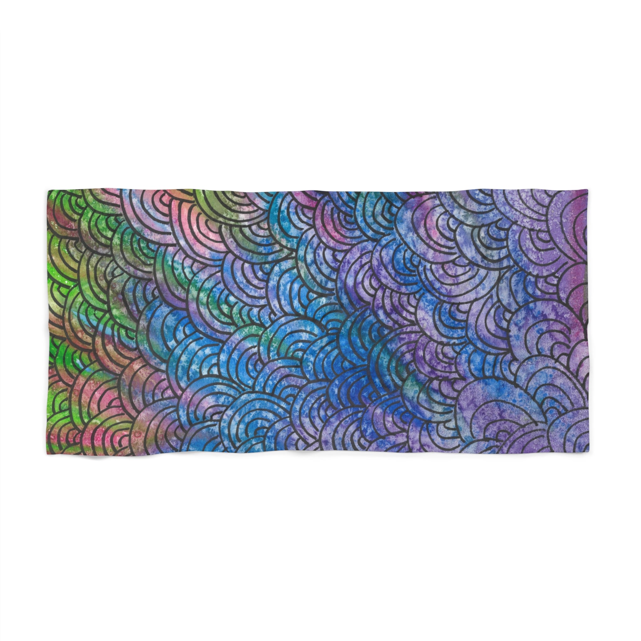 Colourful Abstract Beach Towels, Cotton Loop backing for Durability, 2 Sizes.  For Family and friends or a Special Gift #84 Ah The Past