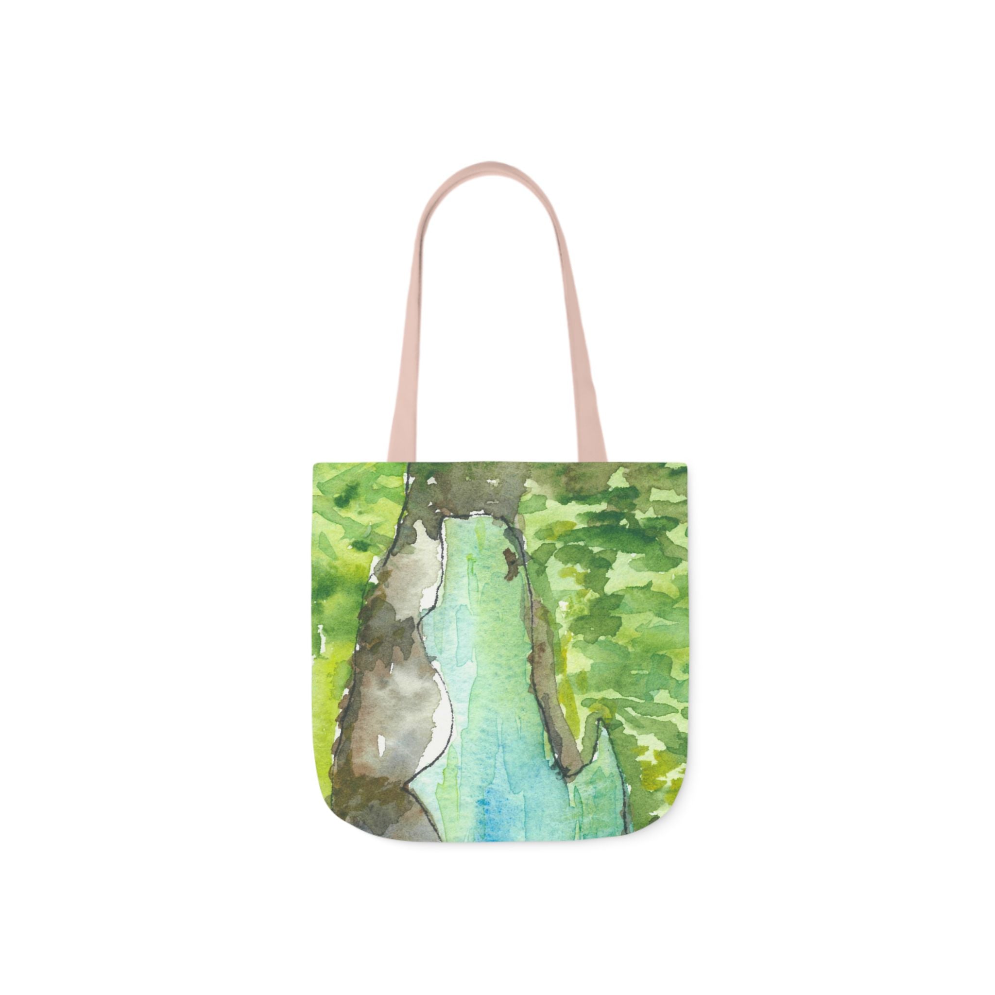 Canvas Tote Bags, Colourful Abstract Designs, 5-Color Straps, 3 Sizes.  For Family and friends or a Special Gift #88 Tara River